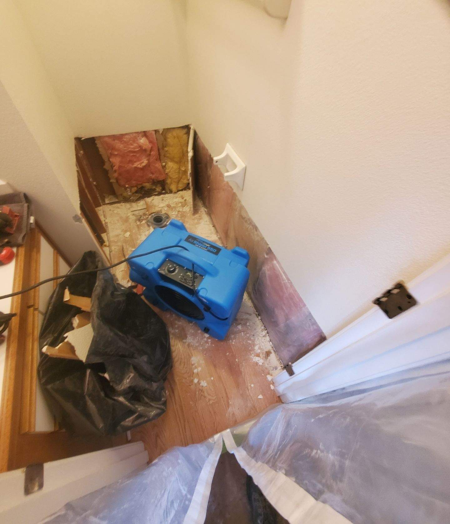 Water Damage using Air Movers by Construction Now LLC