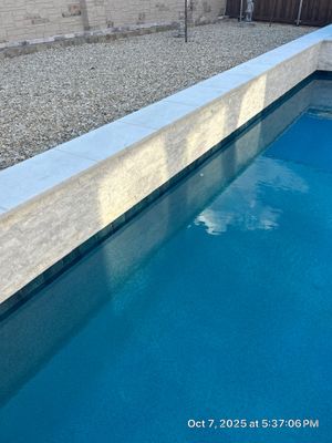 Geometric Pool with Inset Spa and Dark Interior