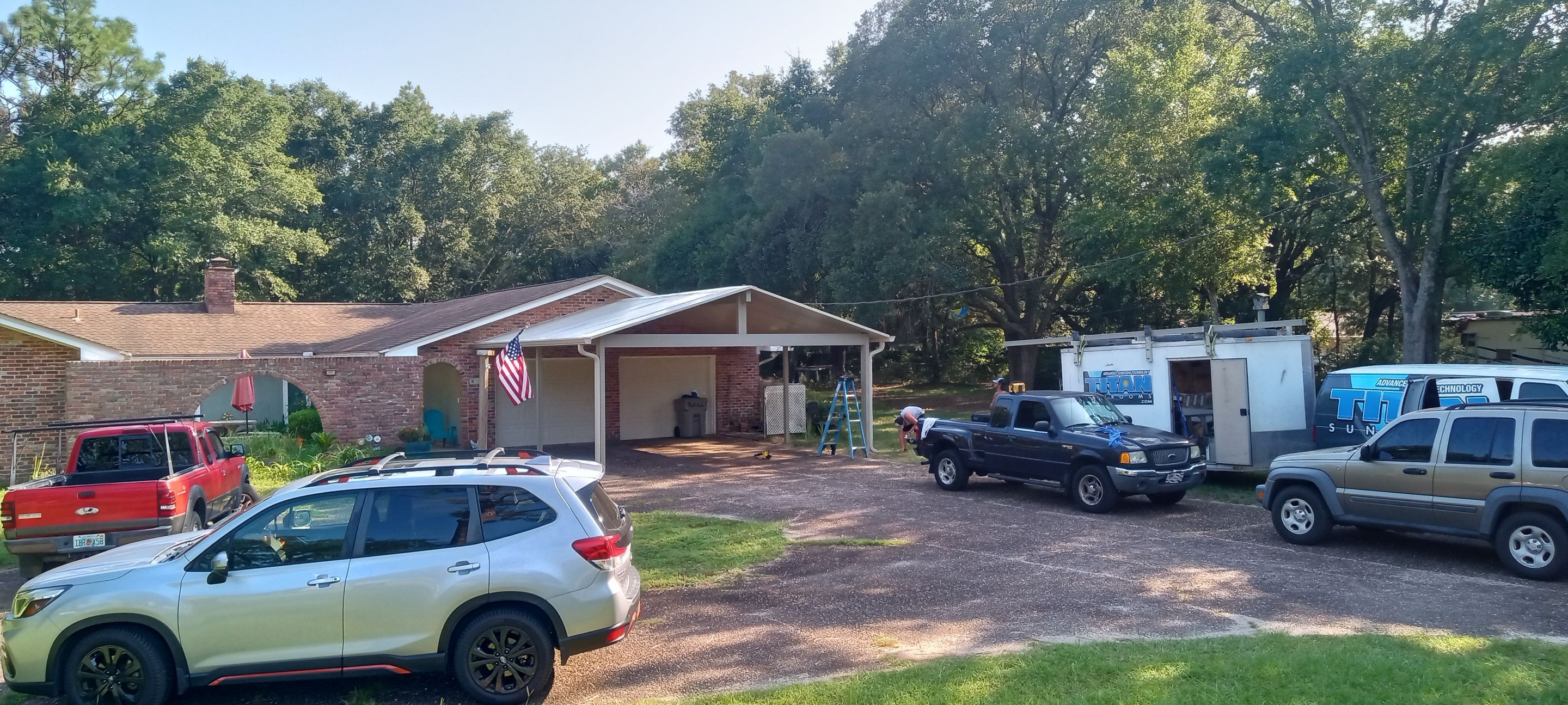 Carport using Colorbeam by Titan Sunrooms