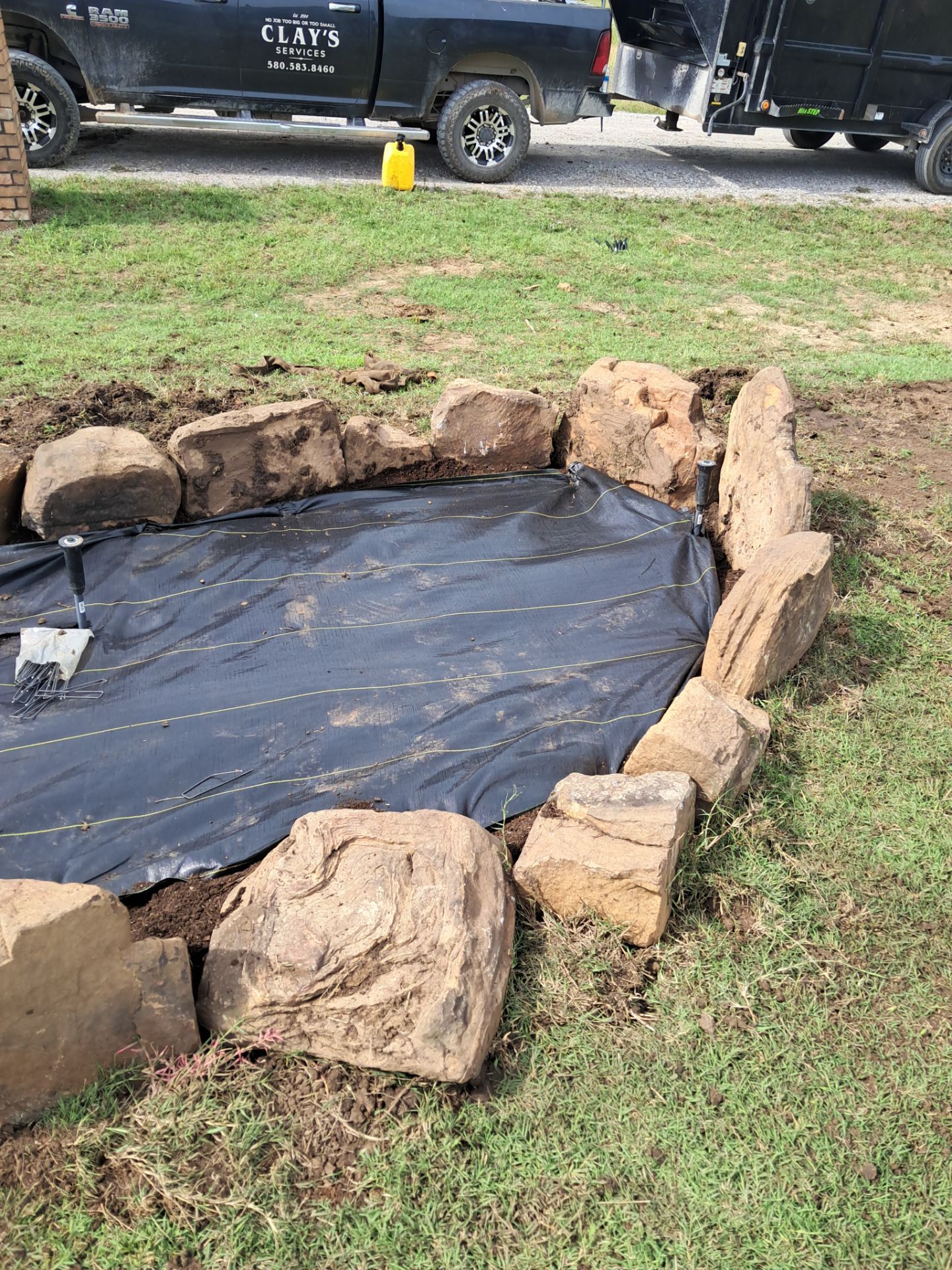 Custom Metal Pergola , Live Fence , Irrigation, Concrete, And Landscape by Clays Services Inc