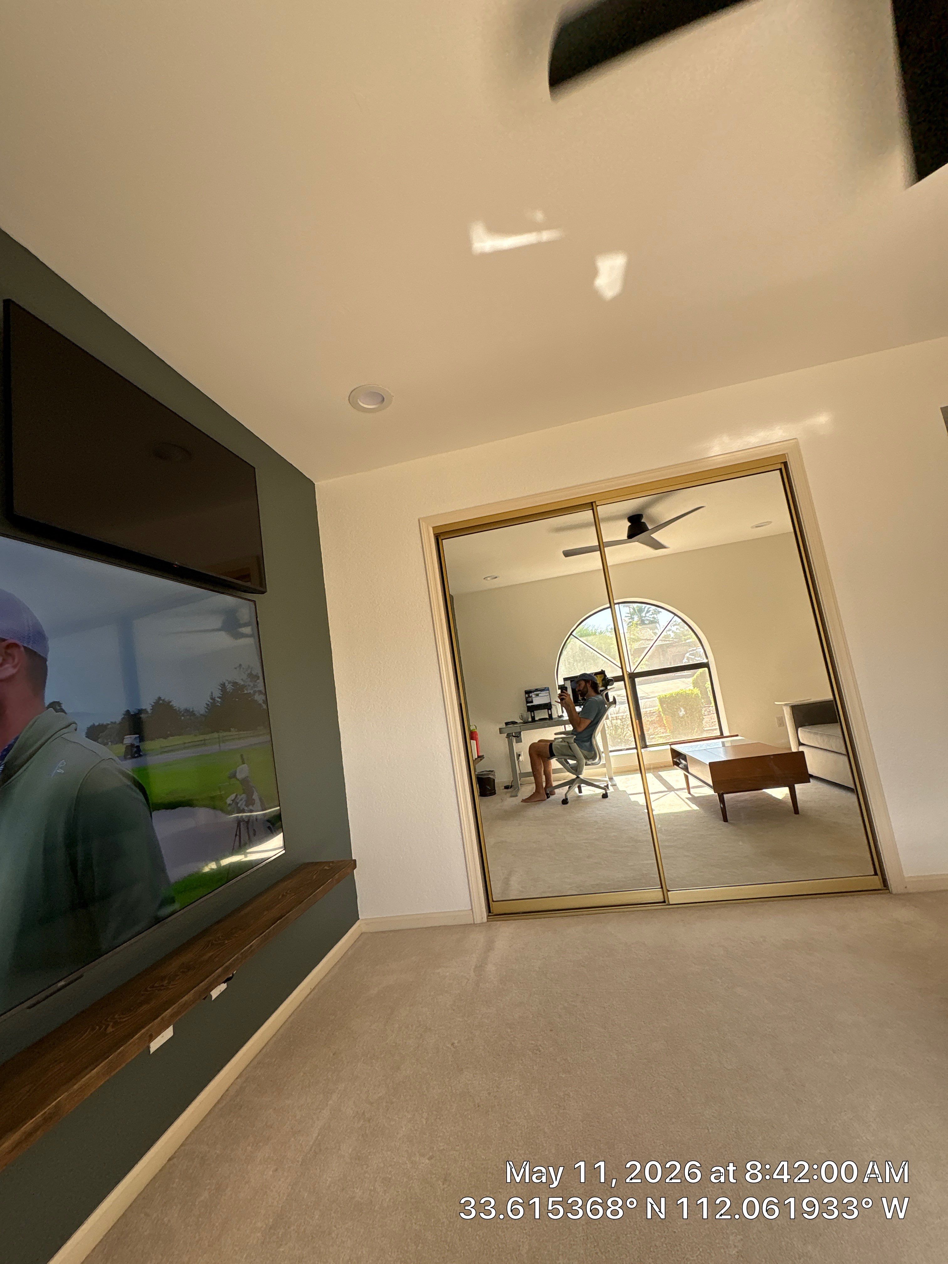 Modern Home Office Renovation and Media Wall Installation in Phoenix by CompanyCam Sales Demo