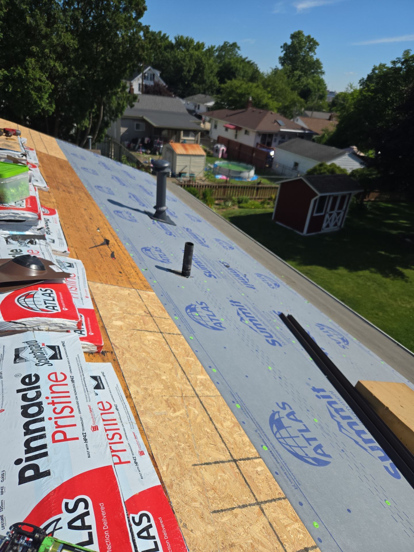Diana A: Atlas Pinnacle, Color, Weathered Shadow, Drip Edge, Color, Musket Brown by Eagle Eye Roofing
