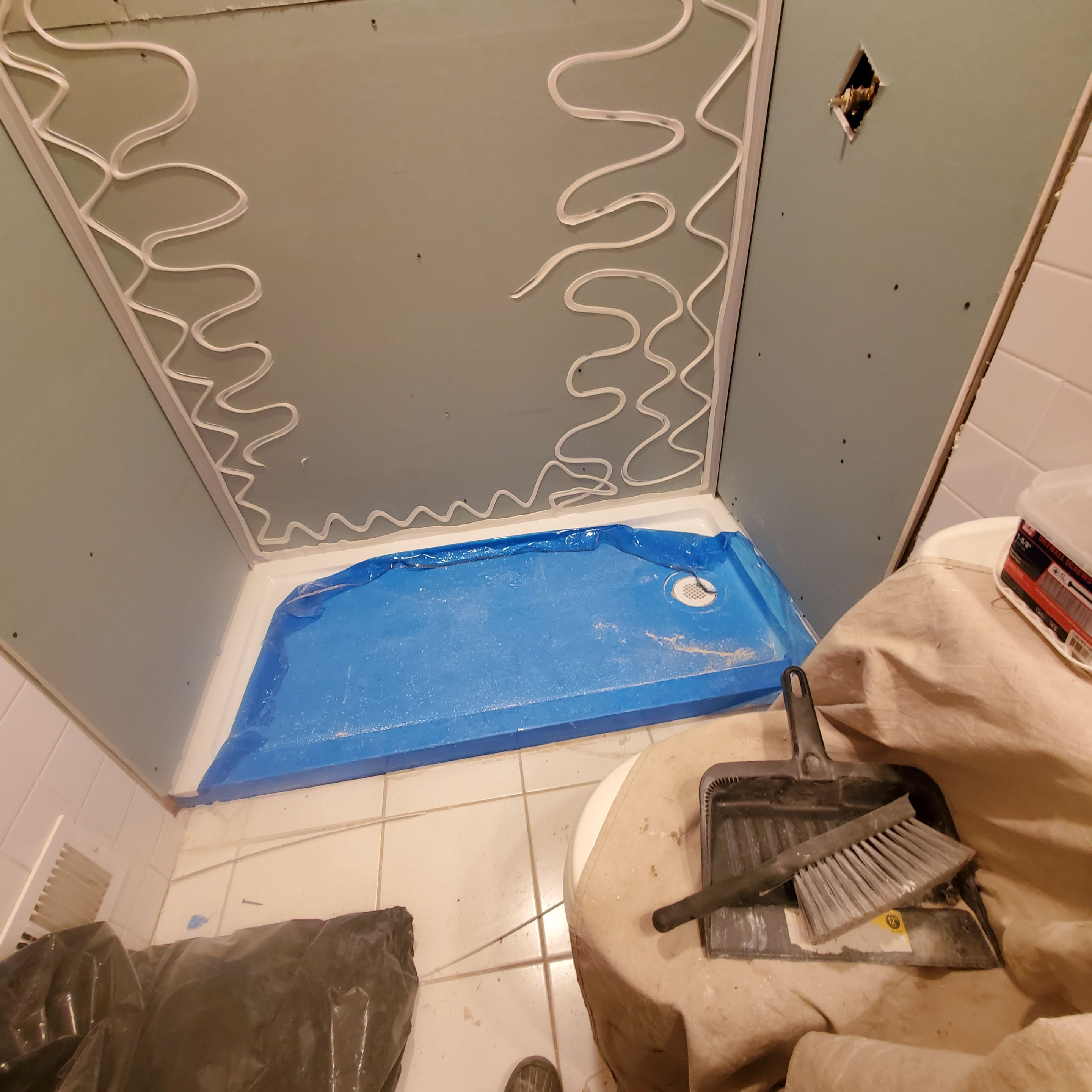 Premier Tub to Shower Conversion - Brecchia Diamond  by All County One Day Bath 