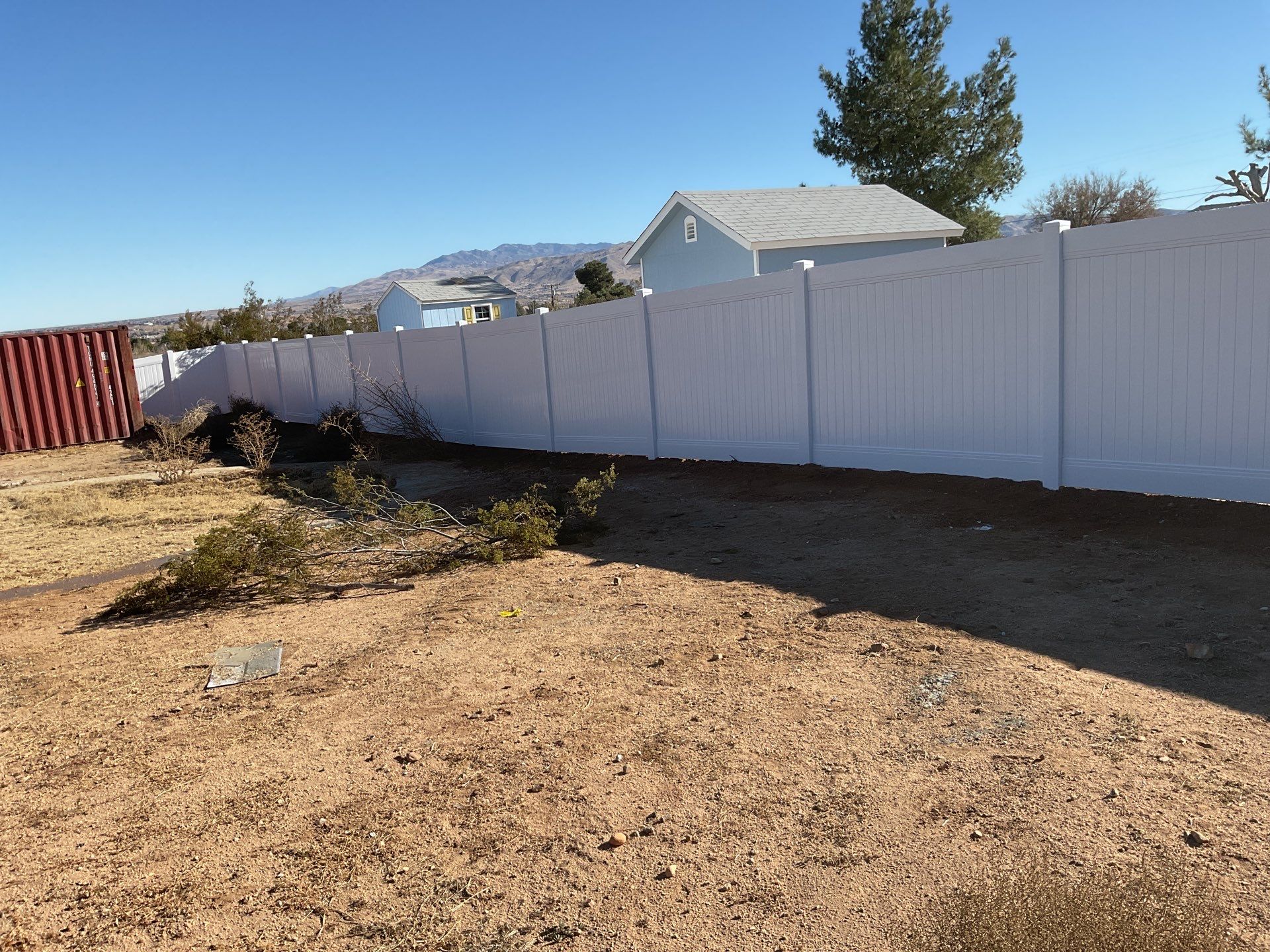 Fence Installation using vinyl and chain link  by Fence Guys Inc. 