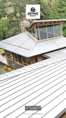 Redmond Roofing Installation using Standing Seam Metal - Silver Metallic