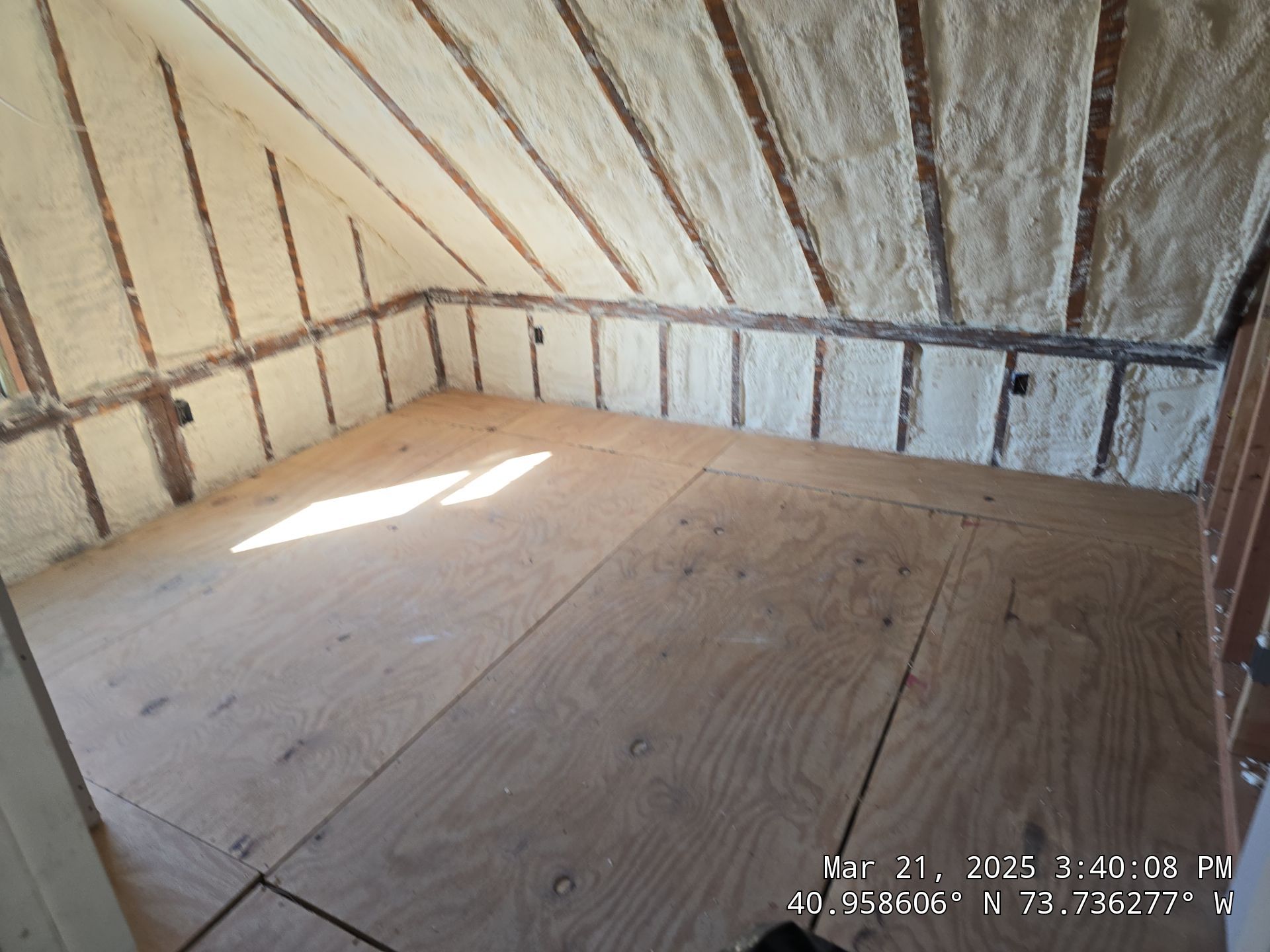 Attic Insulation using open cell spray foam by NYS Foam & Energy