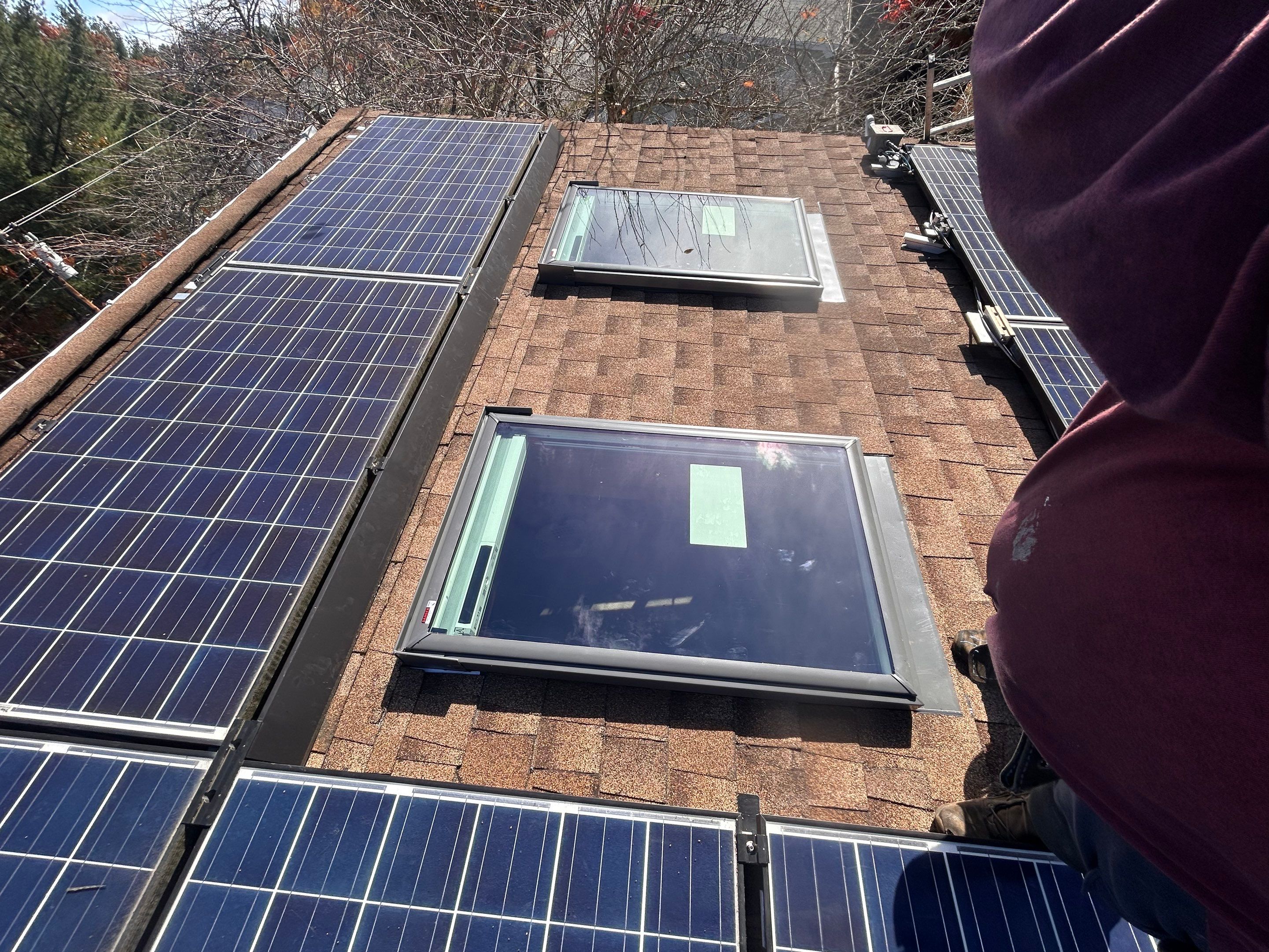 Tewksbury Dual Skylight Replacement with Solar Shades by Mighty Dog Roofing of Greater Middlesex County