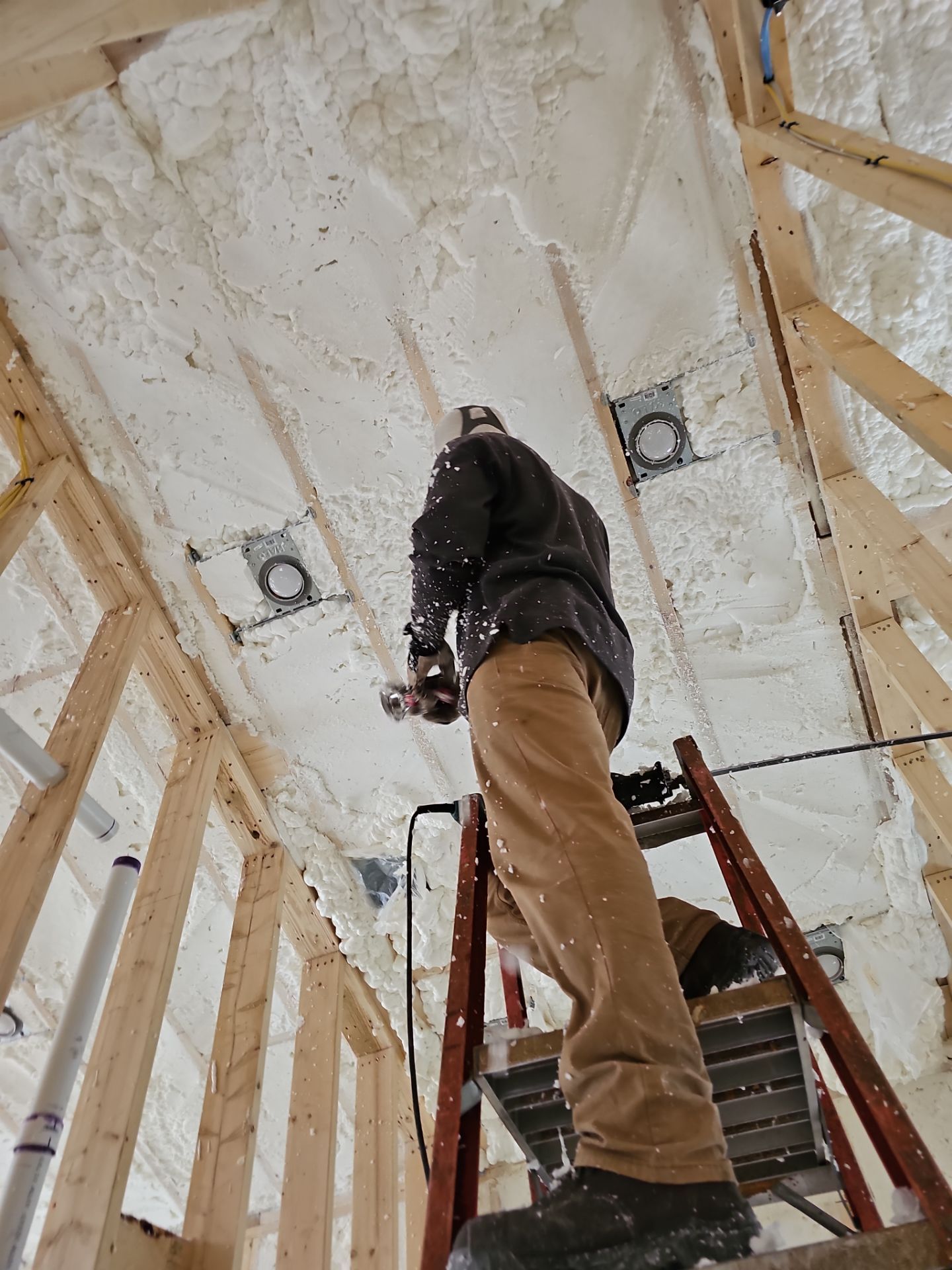 Spray Foam Insulation using open cell spray foam by NYS Foam & Energy