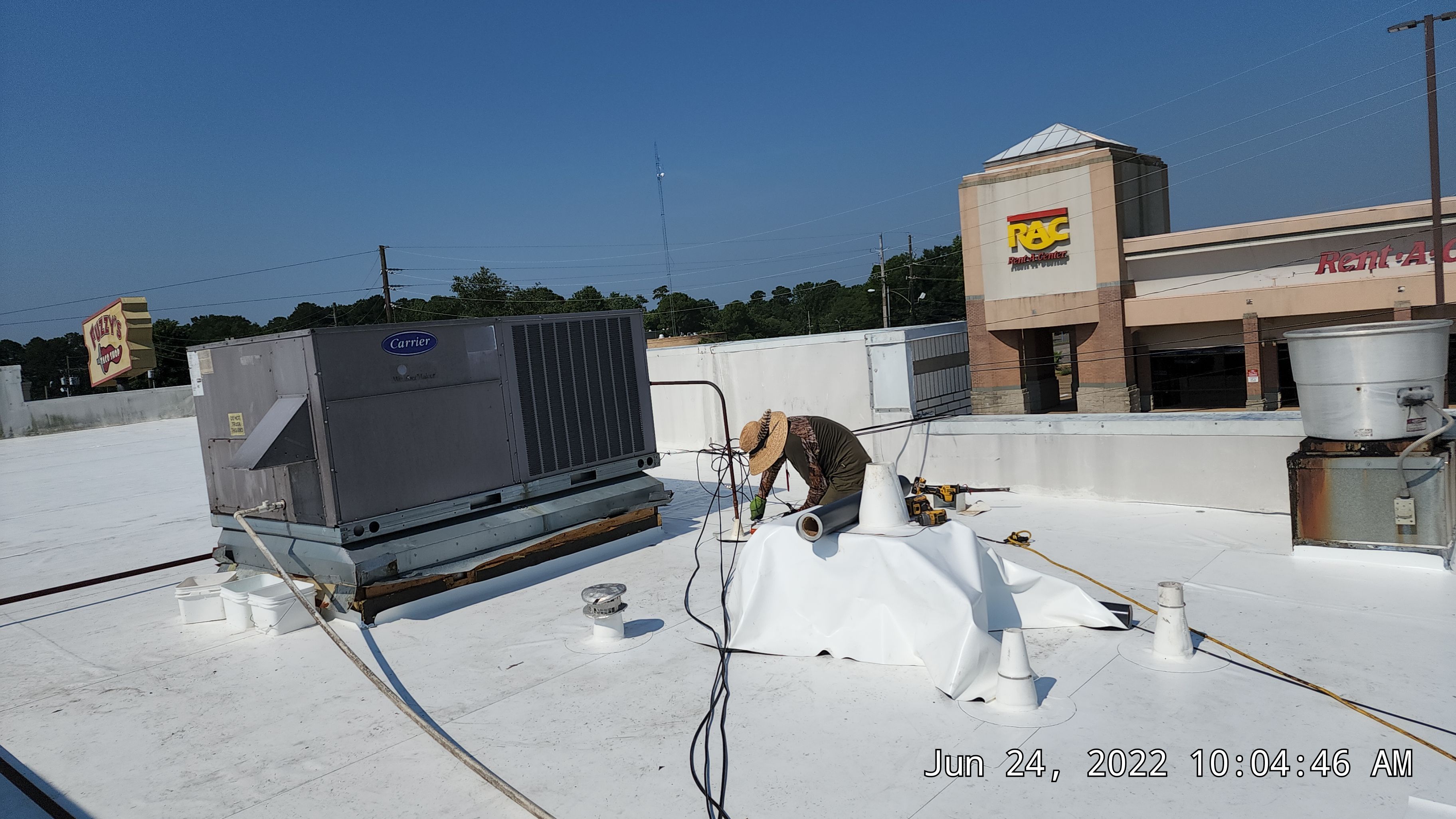 Commercial Roofing Installation using 50 mil PVC by Hostetler Roofing