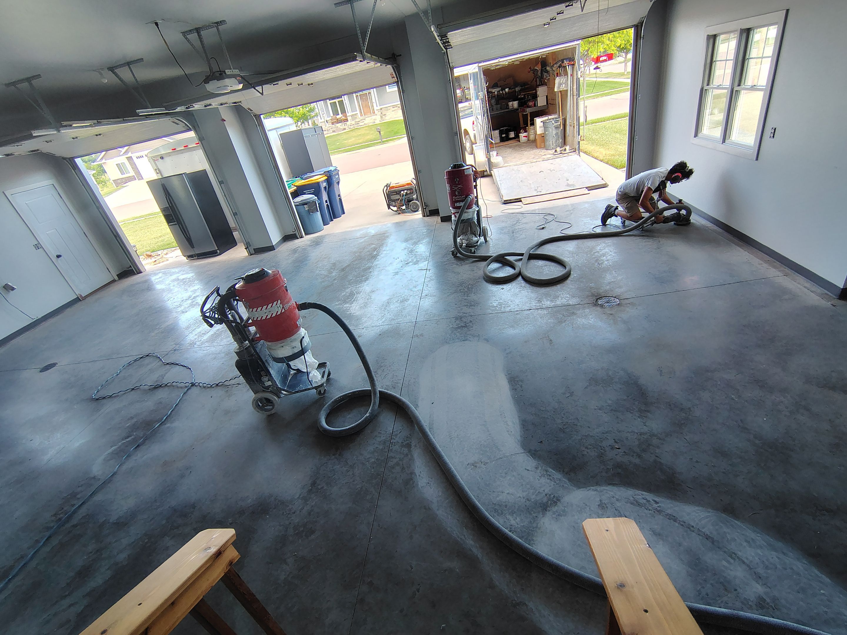 Multi-Car Garage Concrete Coating and Crack Repair in Dell Rapids by Select Painting, Coatings & Garage Cabinets