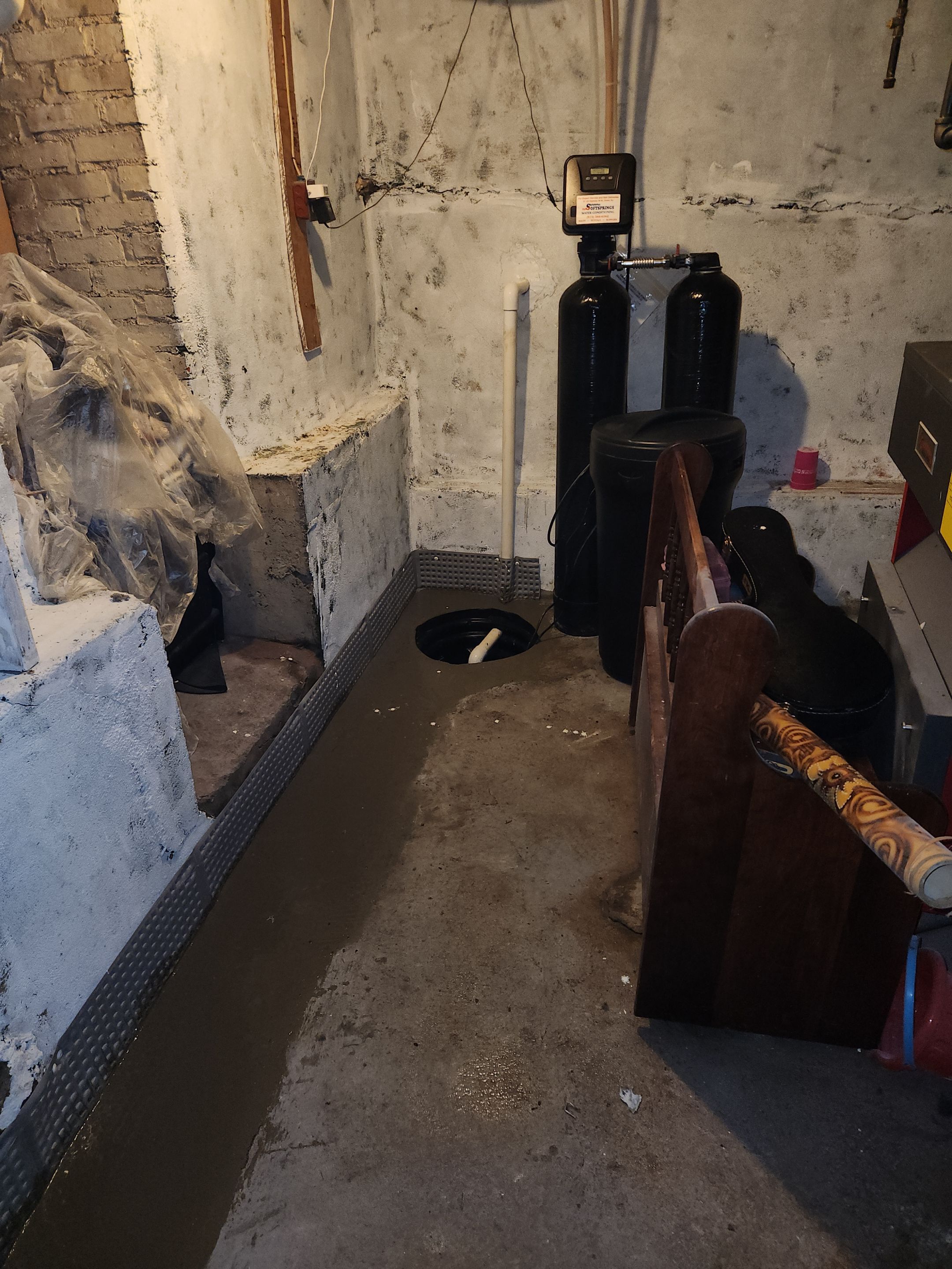Interior French Drain & Mold Remediation in Mt Tabor NJ by Pure Service Pro, LLC 