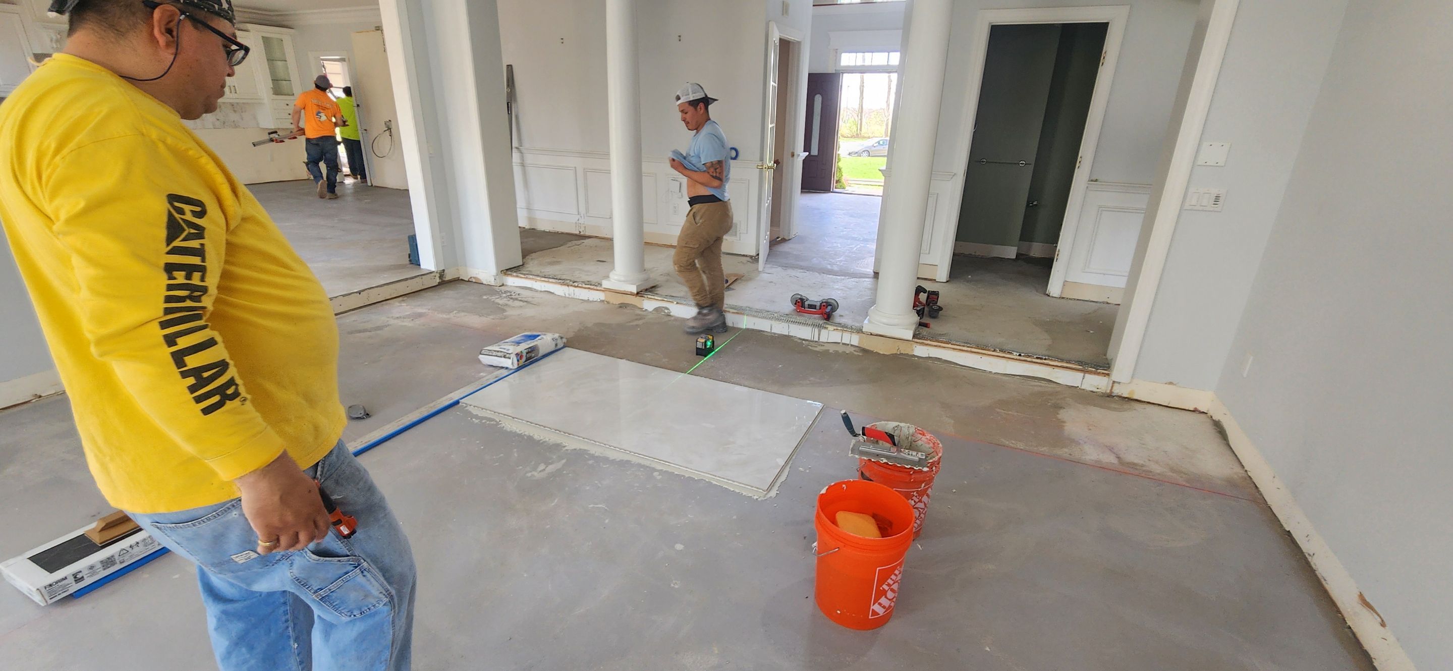 Large Format Tile Installation by Footprints Floors Morristown