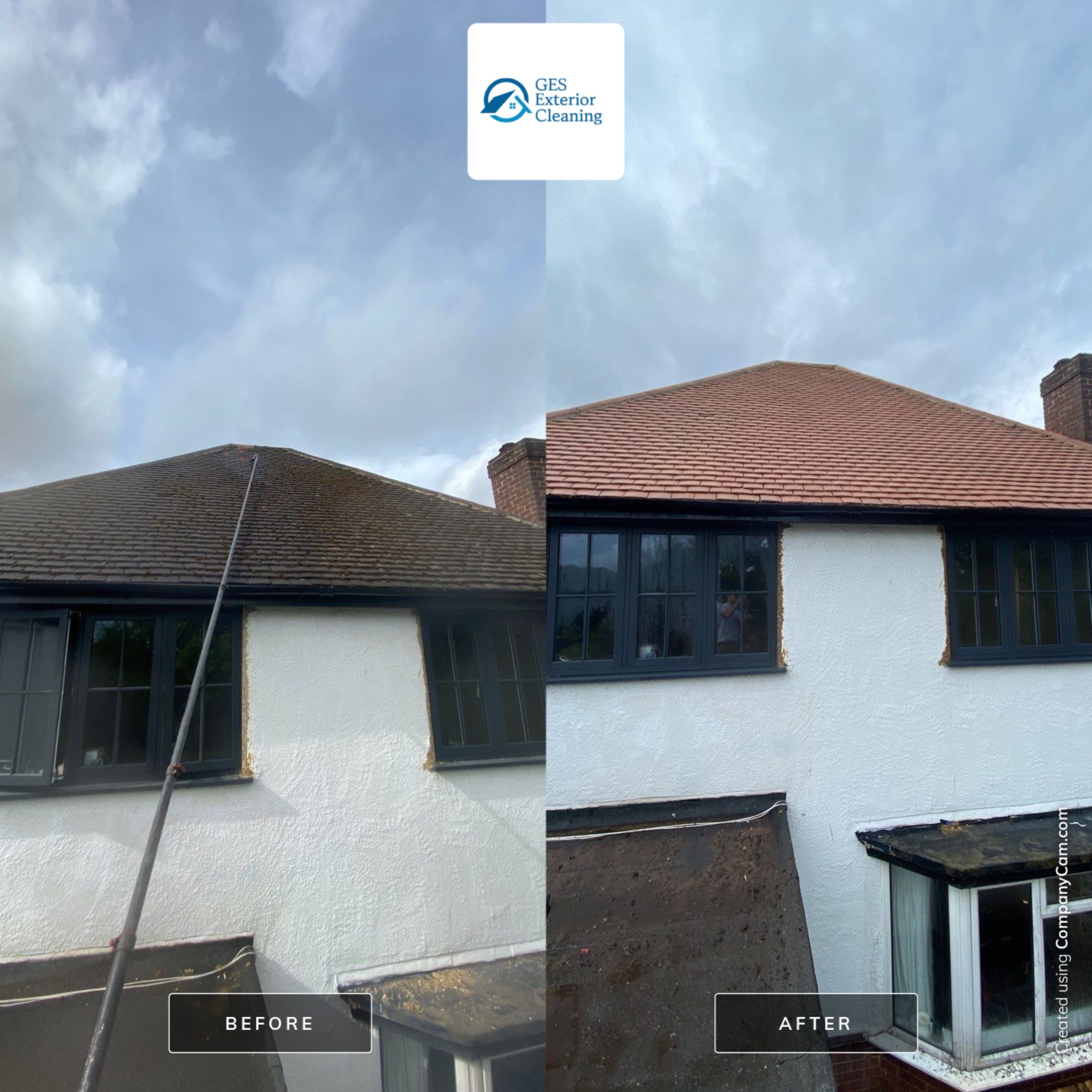 Roof Clean  - Moss Removal - Gutter Clean using Honda 15lpm Low Pressure Washing Machine by Ges Exterior Cleaning ltd