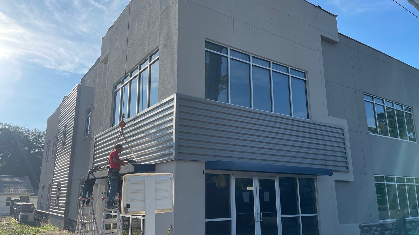 Aluminum Canopies for Batterbee Roofing by SignCrafters