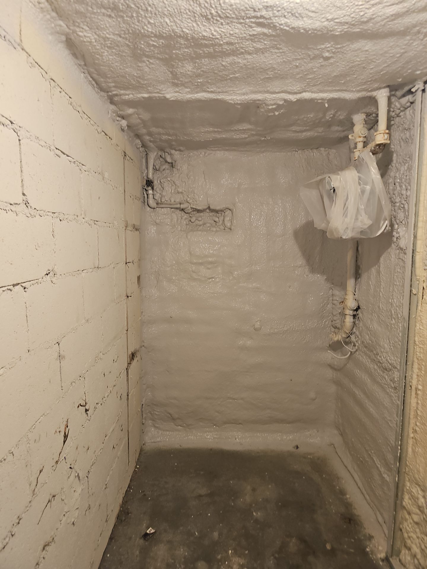 Basement Exterior Walls using Closed Cell Spray Foam by NYS Foam & Energy