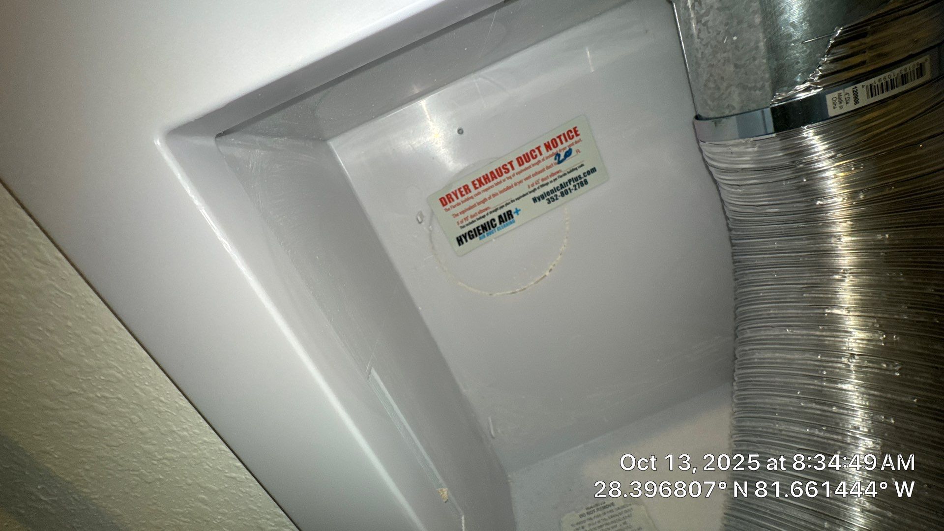 Dryer Vent Cleaning in Clermont by Hygienic Air, Inc