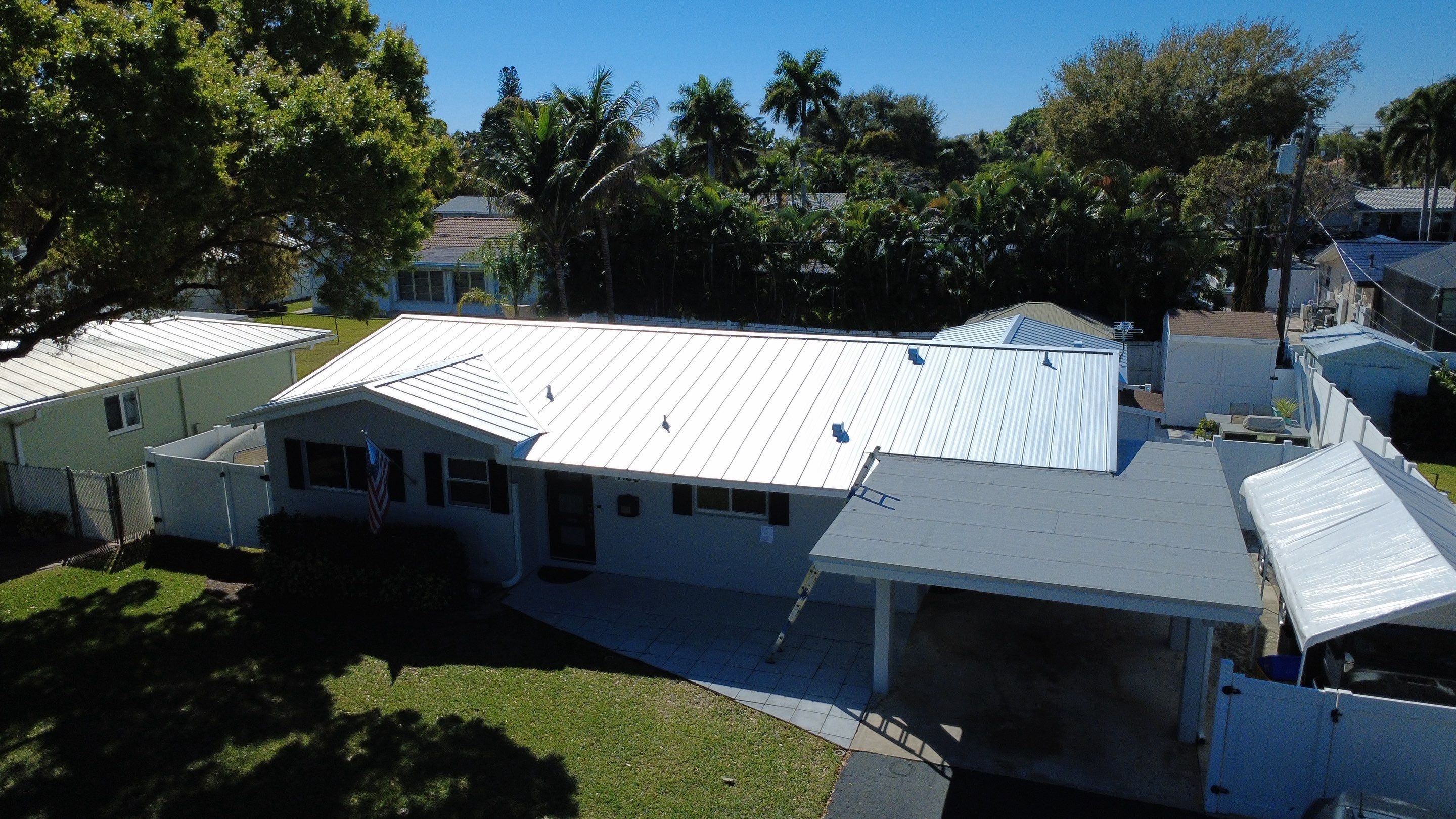 Residential Roofing Installation using 1" Nail strip metal roof by BLUES BROTHERS ROOFING
