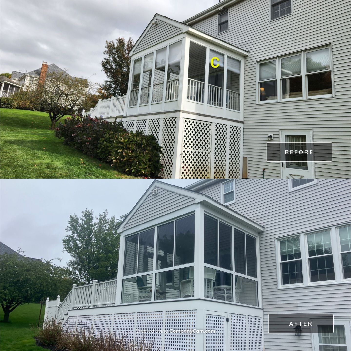 Summer Space Porch Enclosure Transformation by DiGiorgi Roofing and Siding Inc