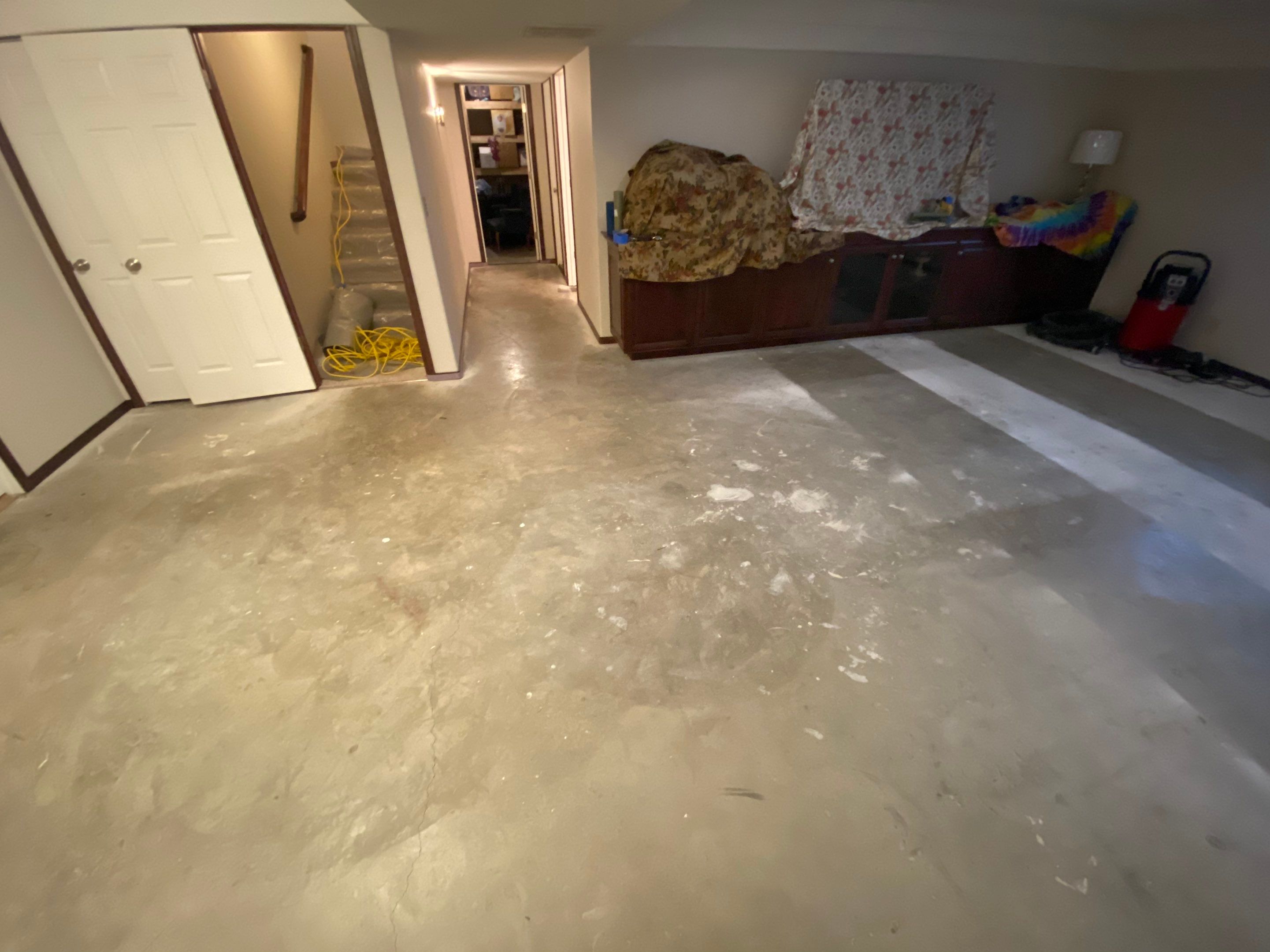 Basement Transformation using Ash Colorway by Croc Coatings, LLC