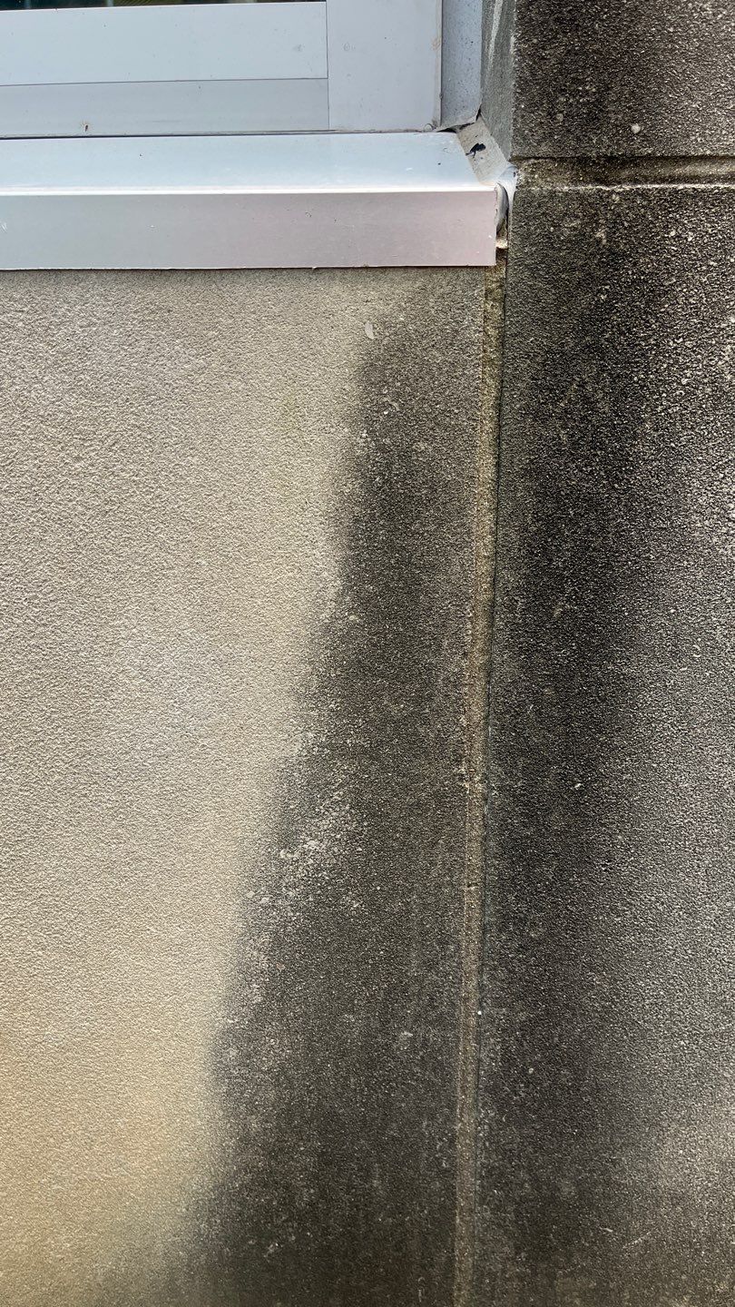 Courtyard pressure washing difficult access.  by Northern Power Washing LLC.