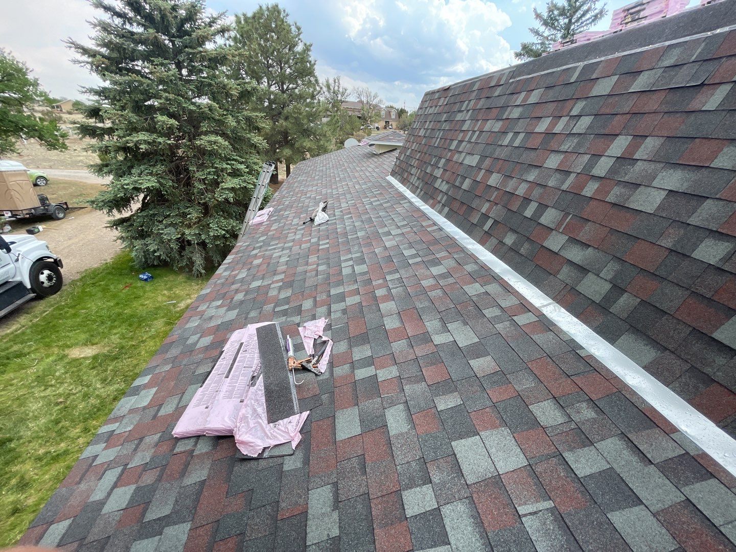 Architectural Shingle Roof Replacement with gutters and downspouts for Edgewood Home by Doyle Roof Masters Inc