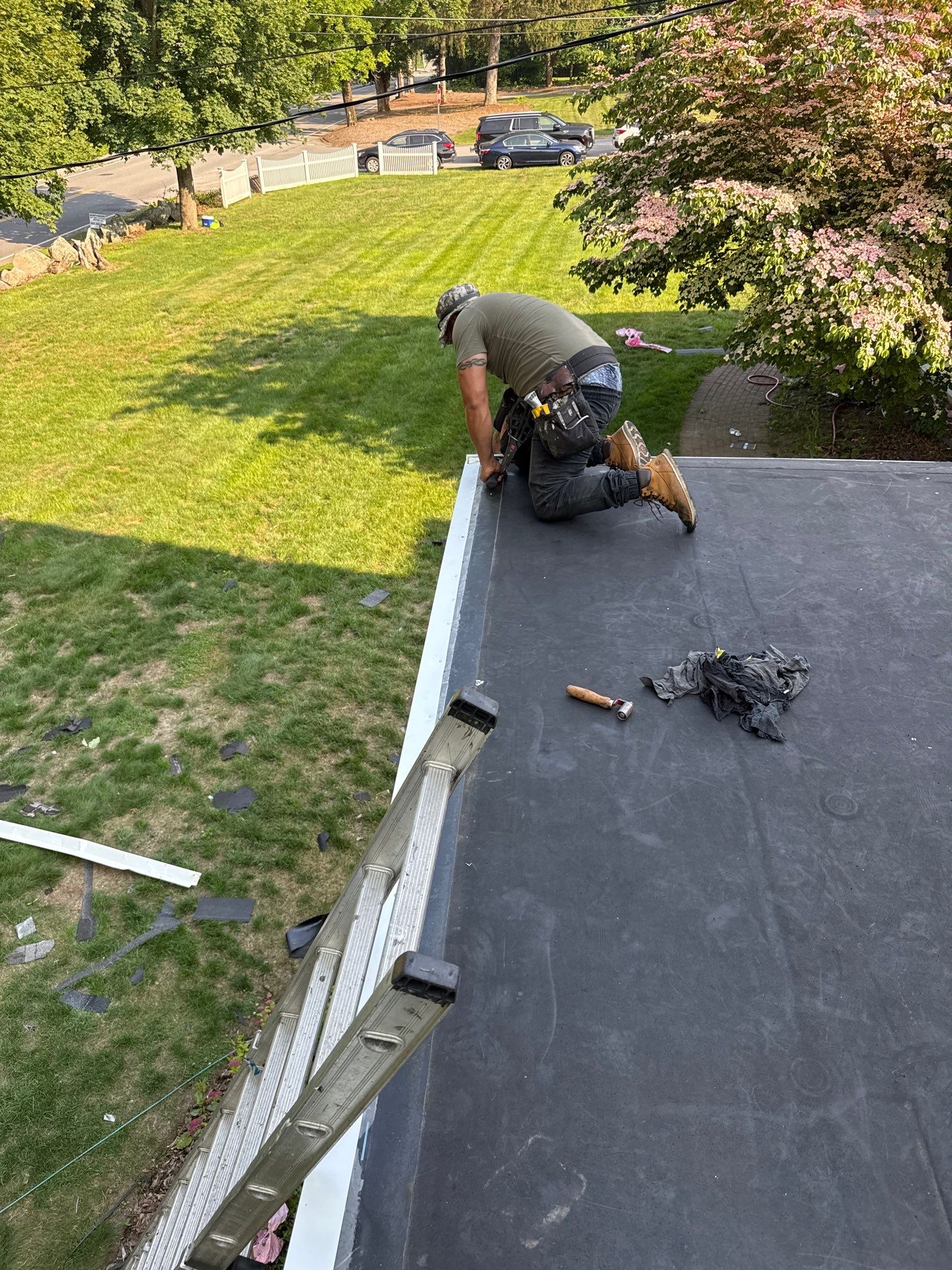 Full Roof Replacement & EPDM Restoration – North Andover, MA by Mighty Dog Roofing of Greater Middlesex County