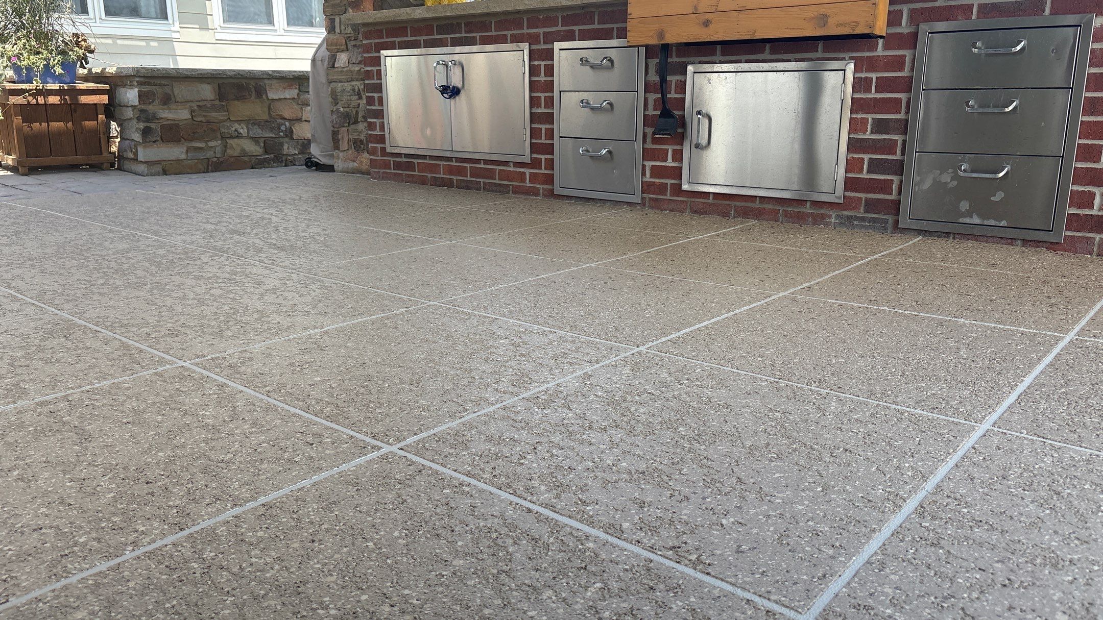 Custom Back Patio Resurface - Kearney, MO by Big Red Decorative Concrete, LLC