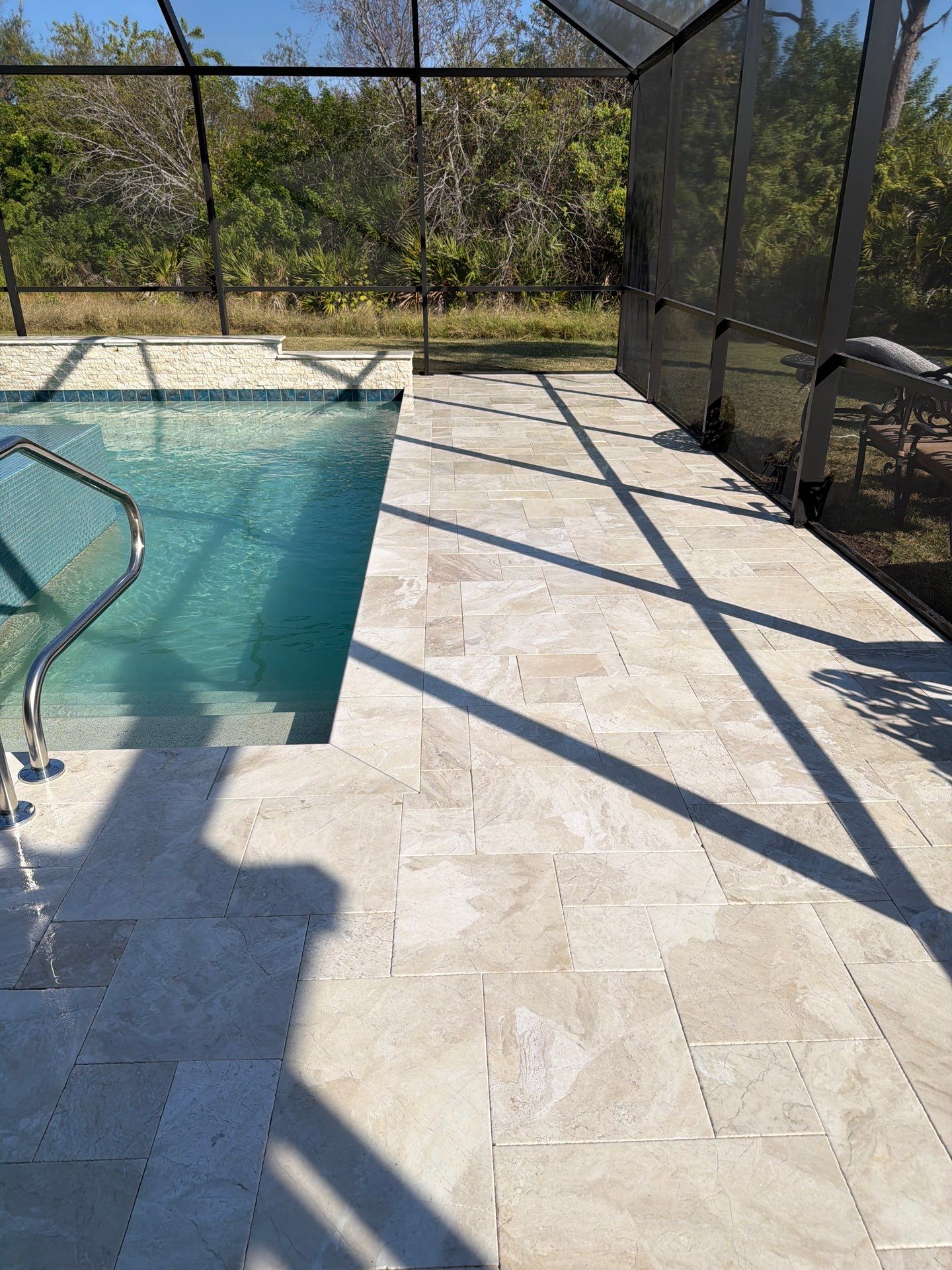 Travertine Paver Sealing Project in Sun City Center by Supreme Paver Experts