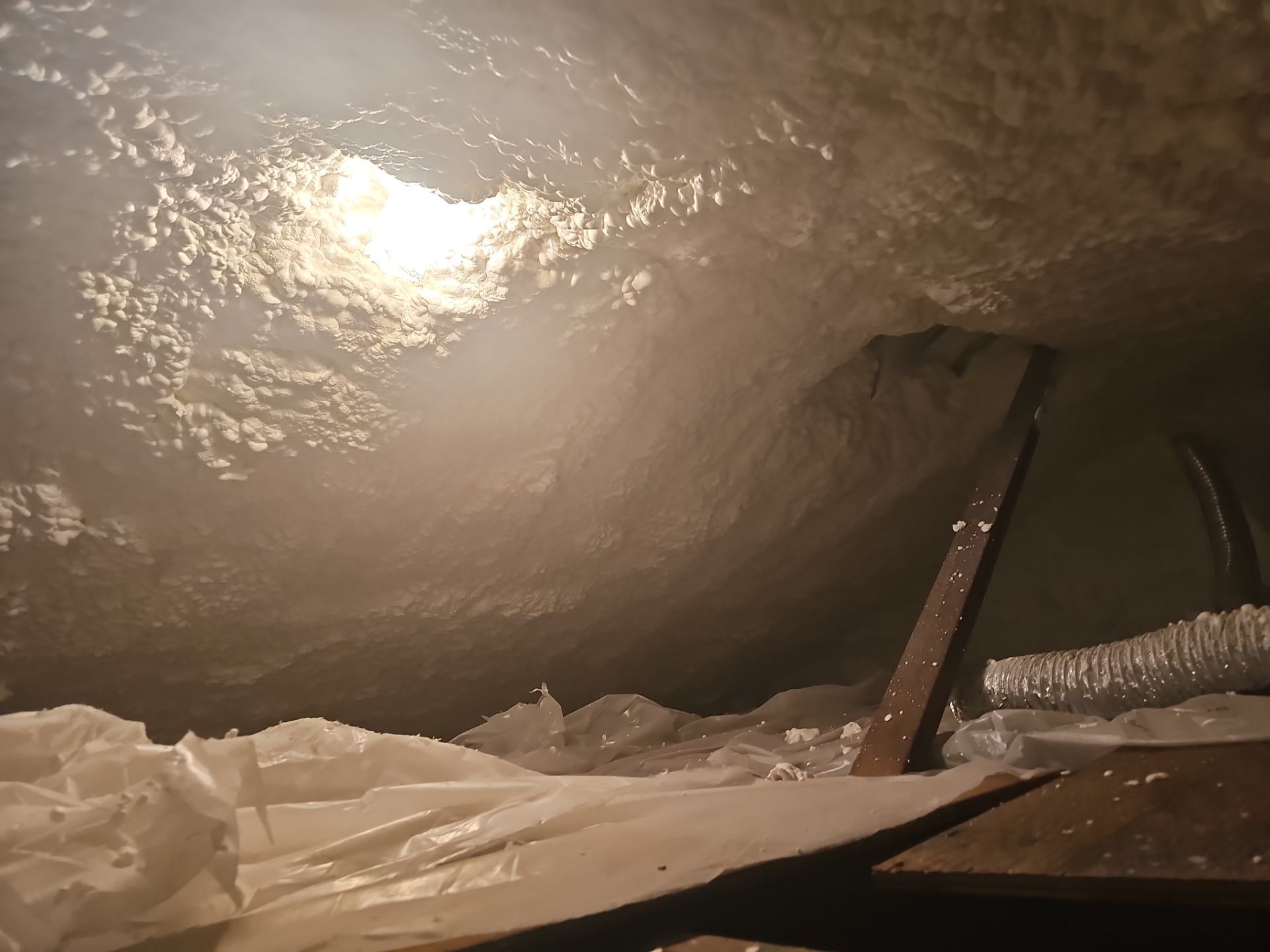Basement Exterior Walls using Closed Cell Spray Foam by NYS Foam & Energy