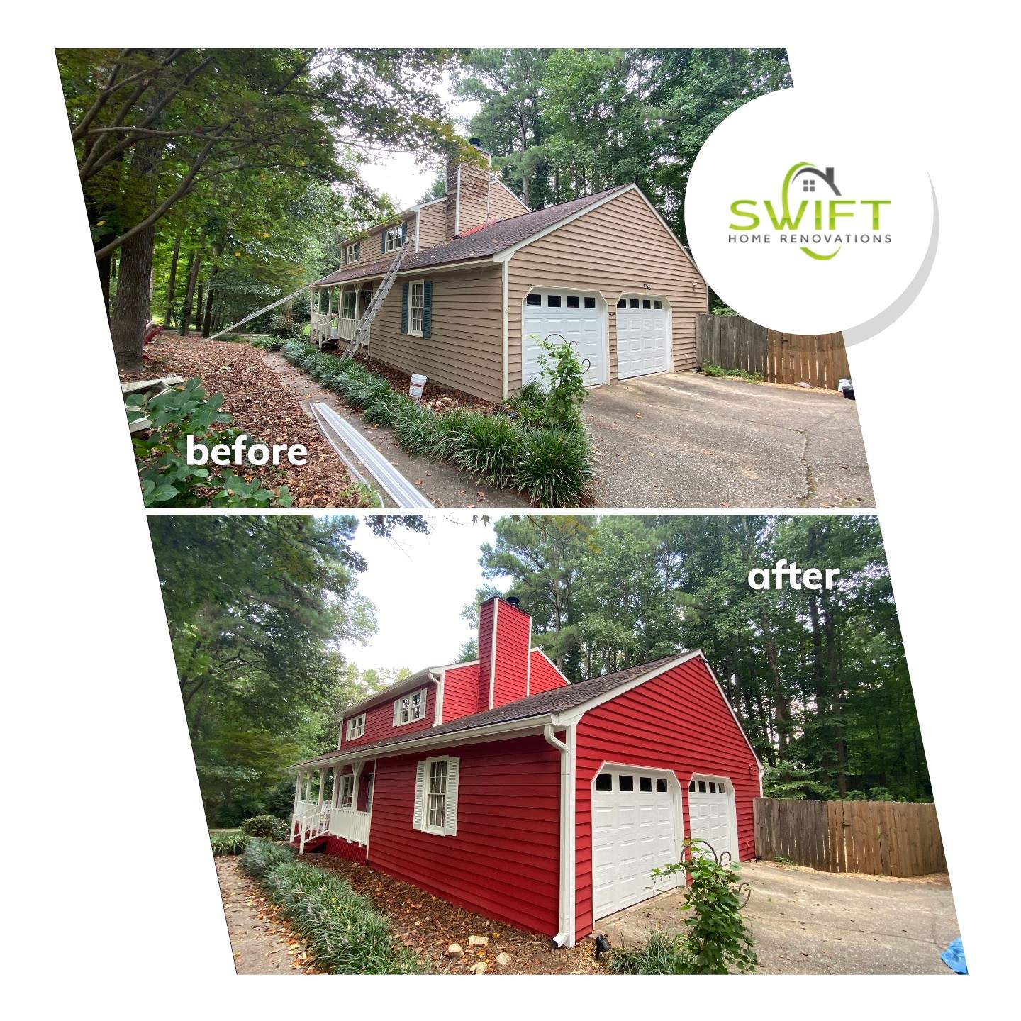 Mableton Exterior Painting and Pressure Treated Wood Deck Installation by Swift Home Renovations