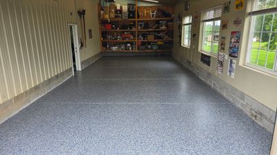 Two garages completed using Shoreline and Midnight