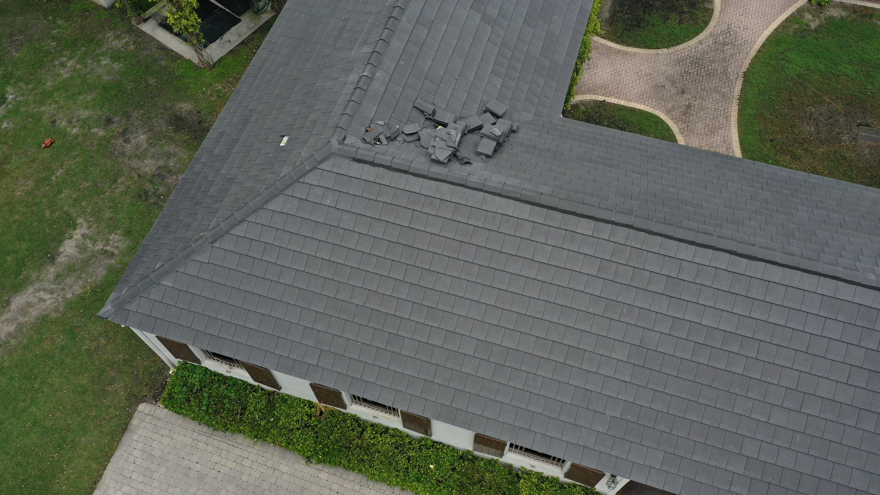 3612 Aiken Ct. Wellington FL - Westlake Newpoint Saxony 900 Slate - Charcoal Grey by Total Roofing System The Metal Roof Experts