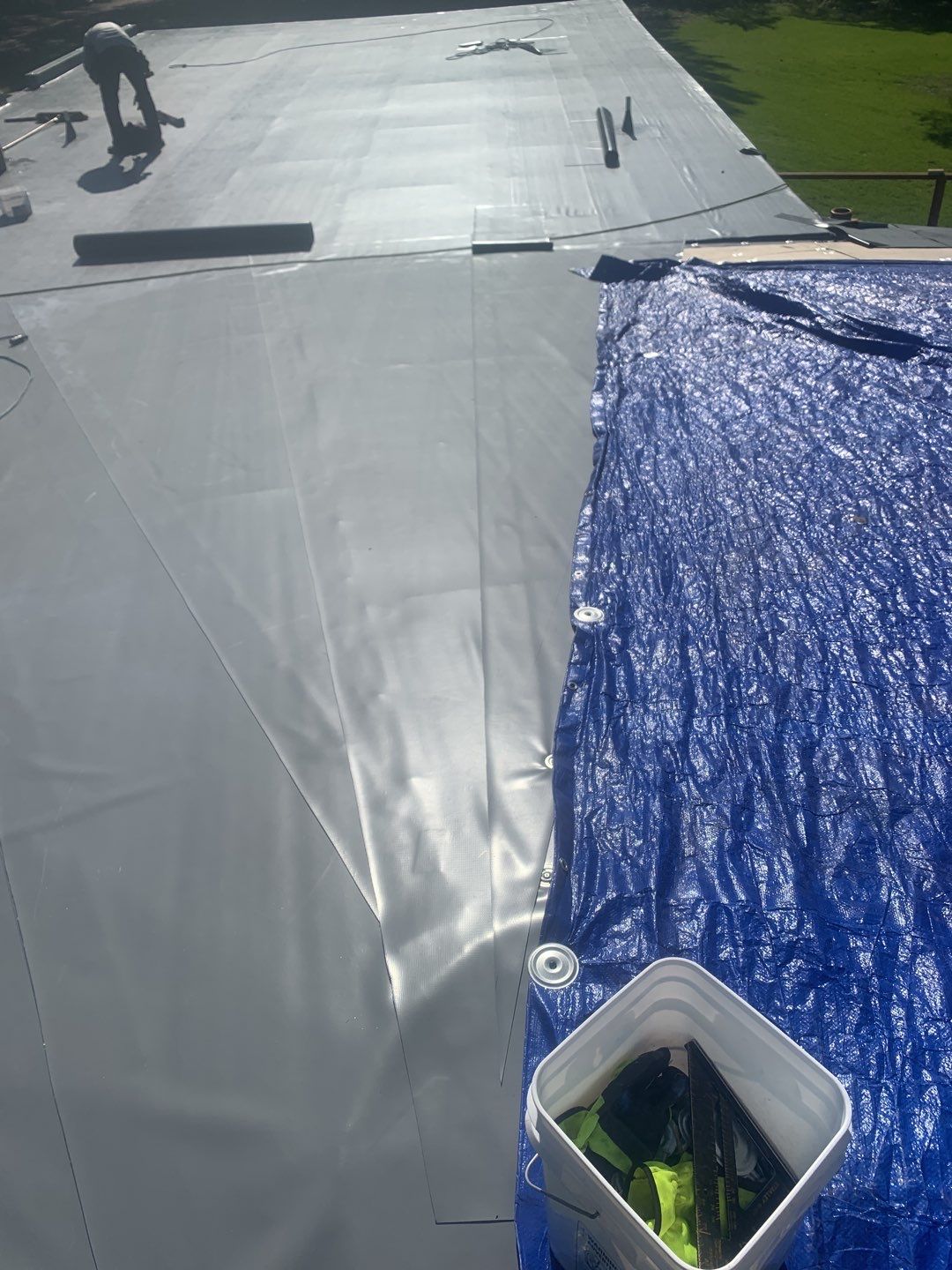 Commercial Roofing Installation using 50 mil PVC by Hostetler Roofing