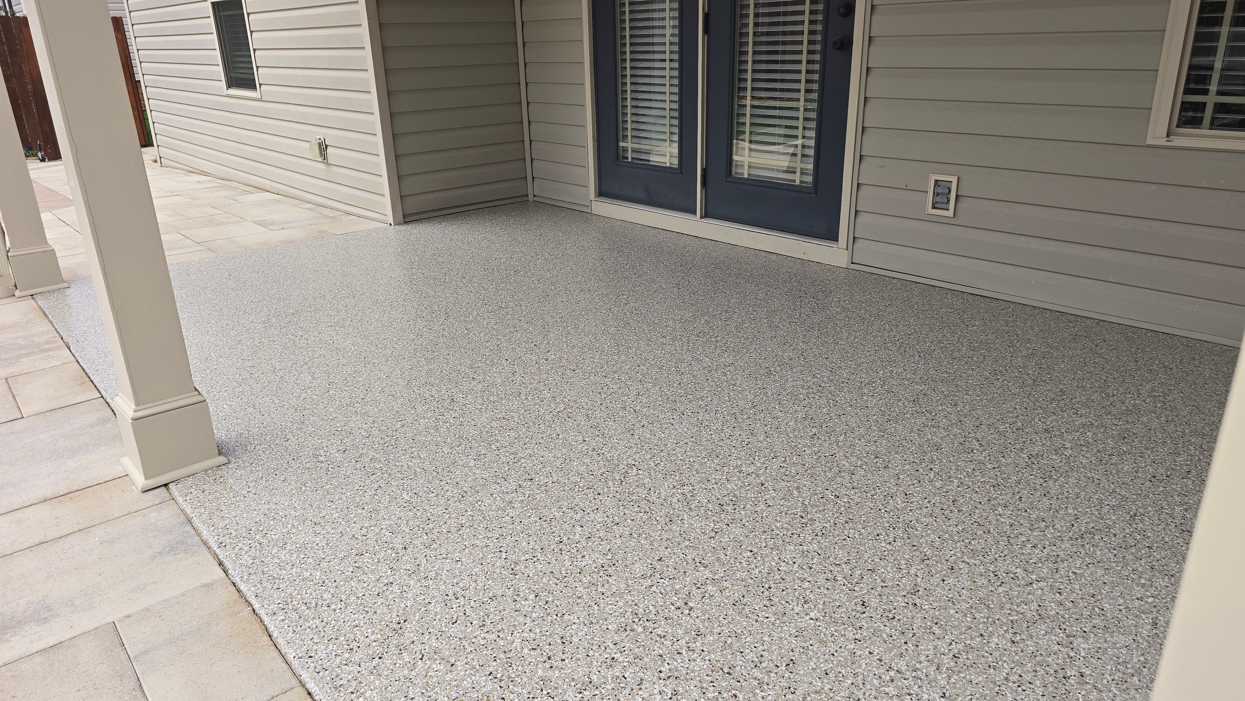 Patio Using Creekbed with Matte Finish  by Elite Floor Solutions