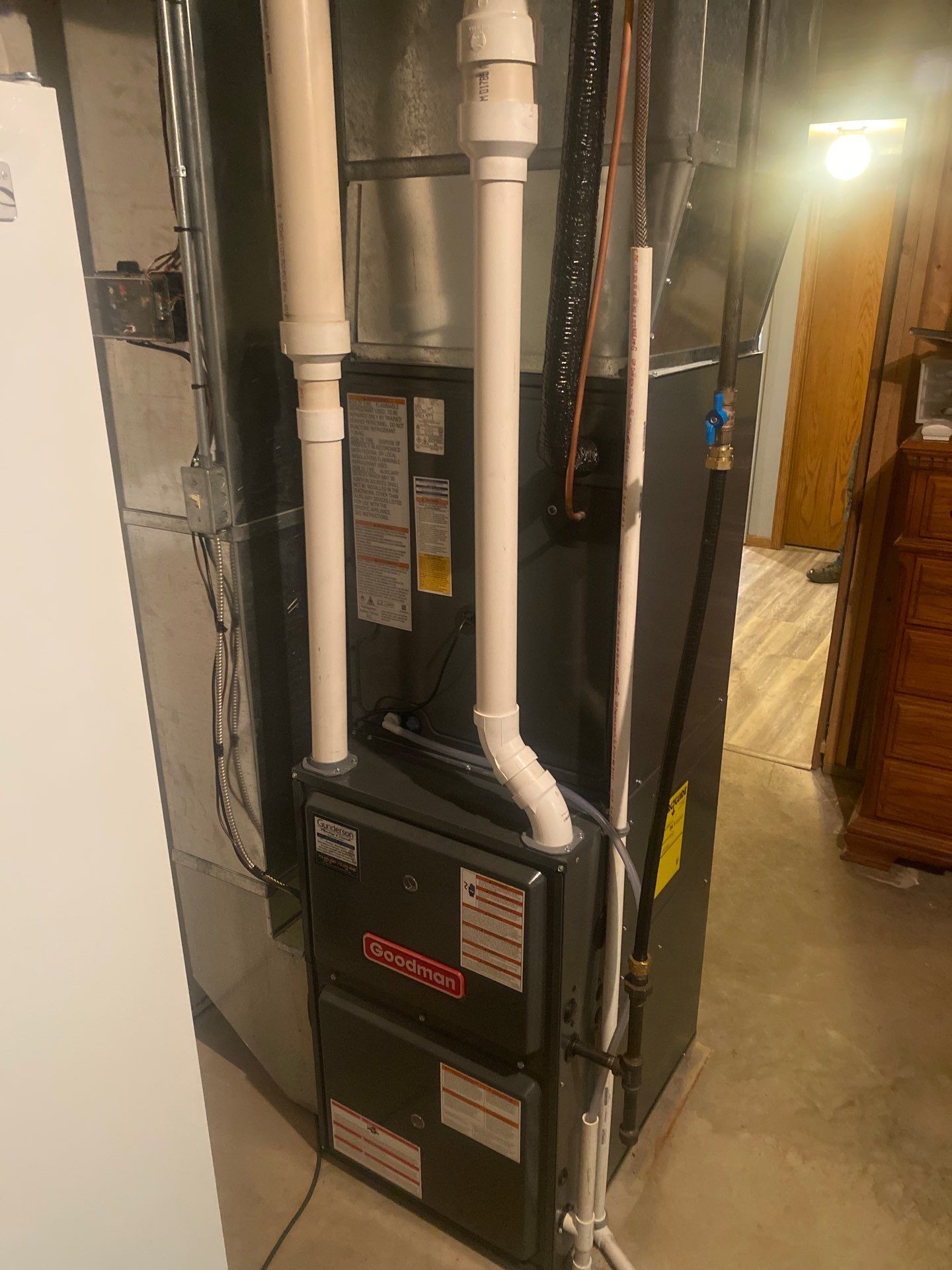 Goodman High-Efficiency AC and Furnace Installation in Spring Valley by Gunderson Plumbing & Concrete LLC