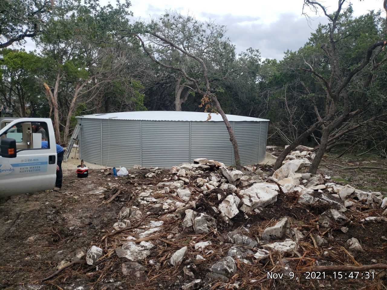 Major Addition using 52000 gallon Pioneer (XLR 40/2 ZN) in silver by Hill Country Rain Water