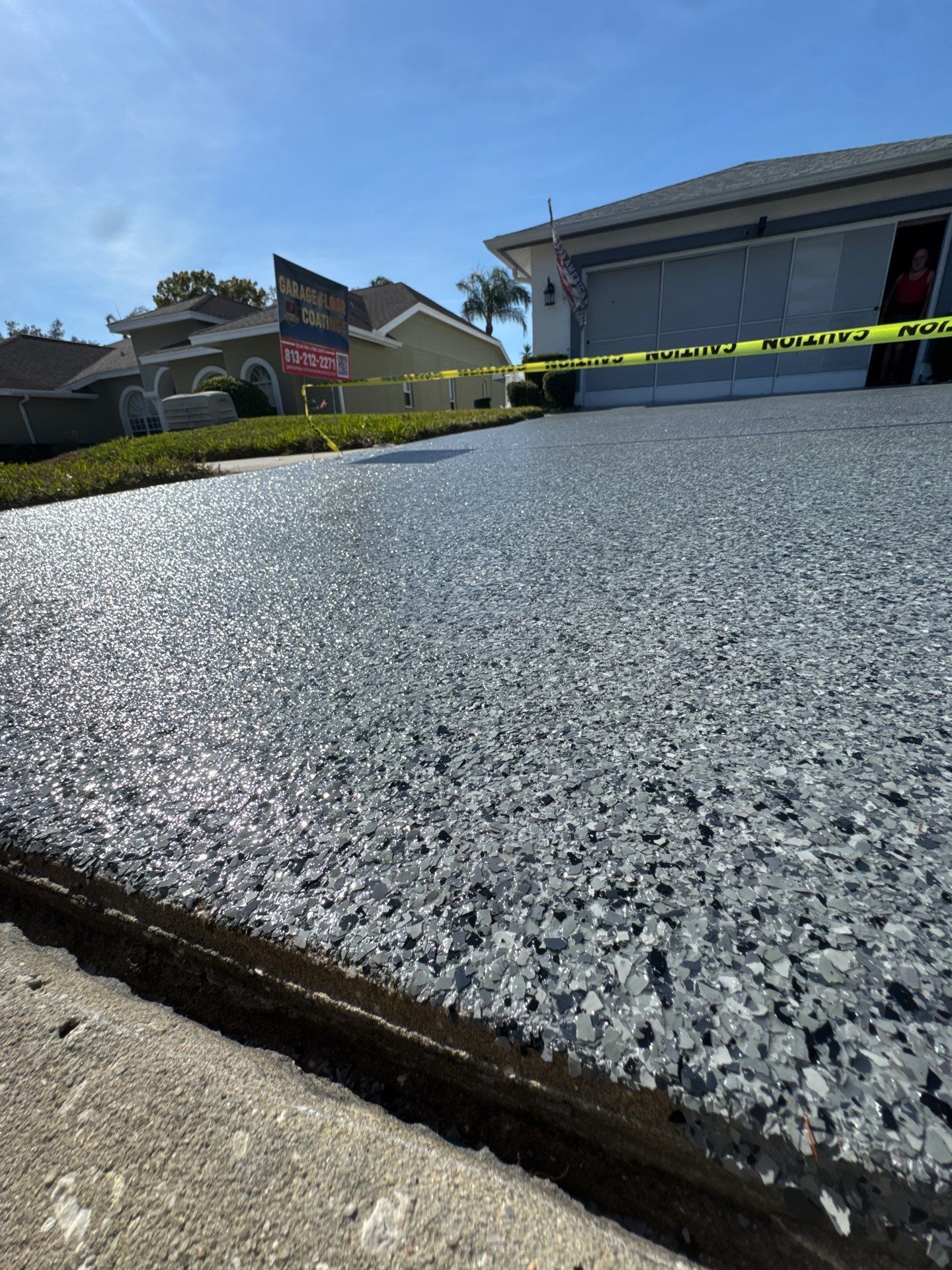 Driveway & Sidewalk Upgrade With Nightfall Flake by Performance Floors & Coating