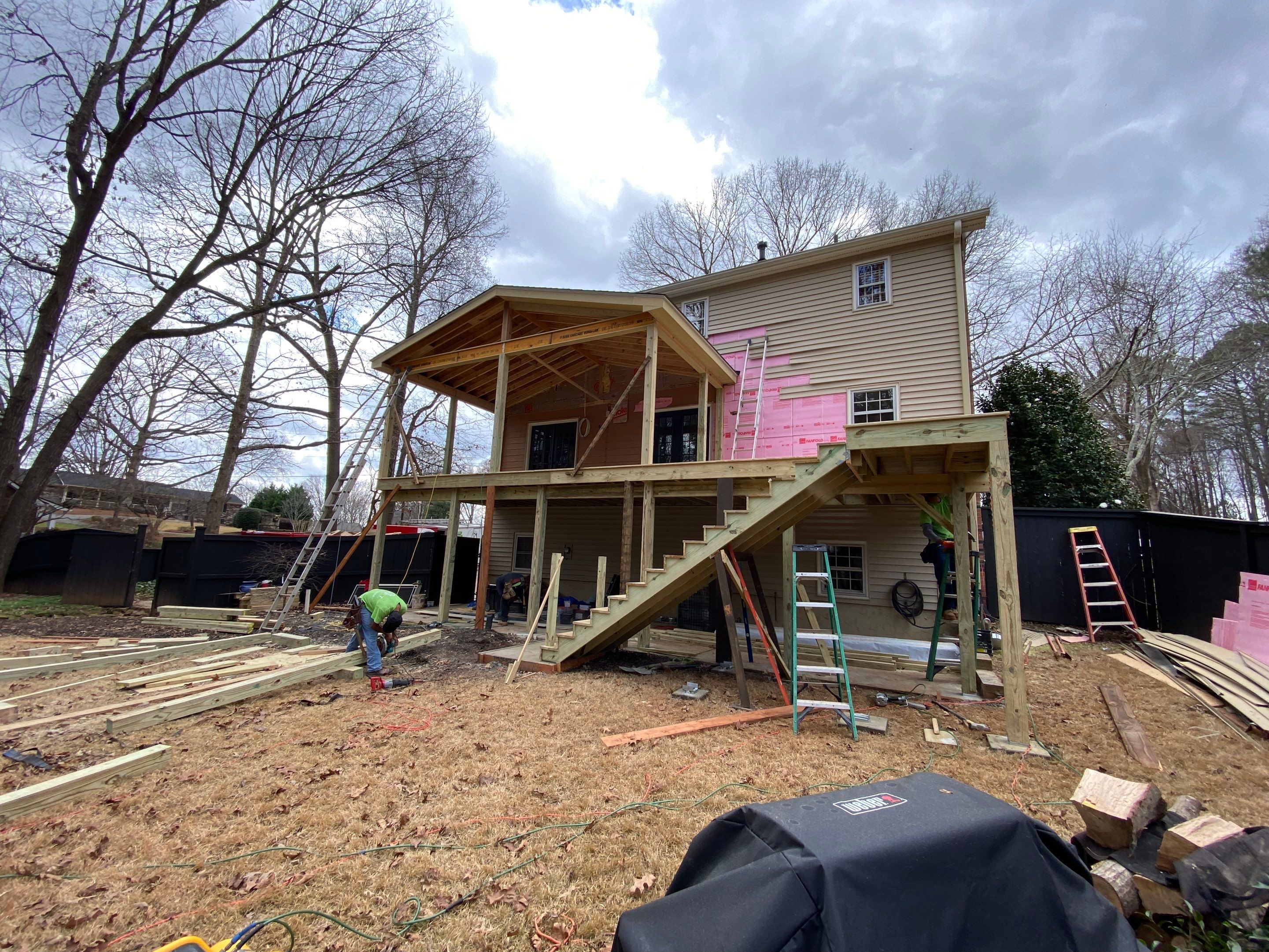 Custom Screened-In Porch and Elevated Deck Construction in Smyrna by Swift Home Renovations