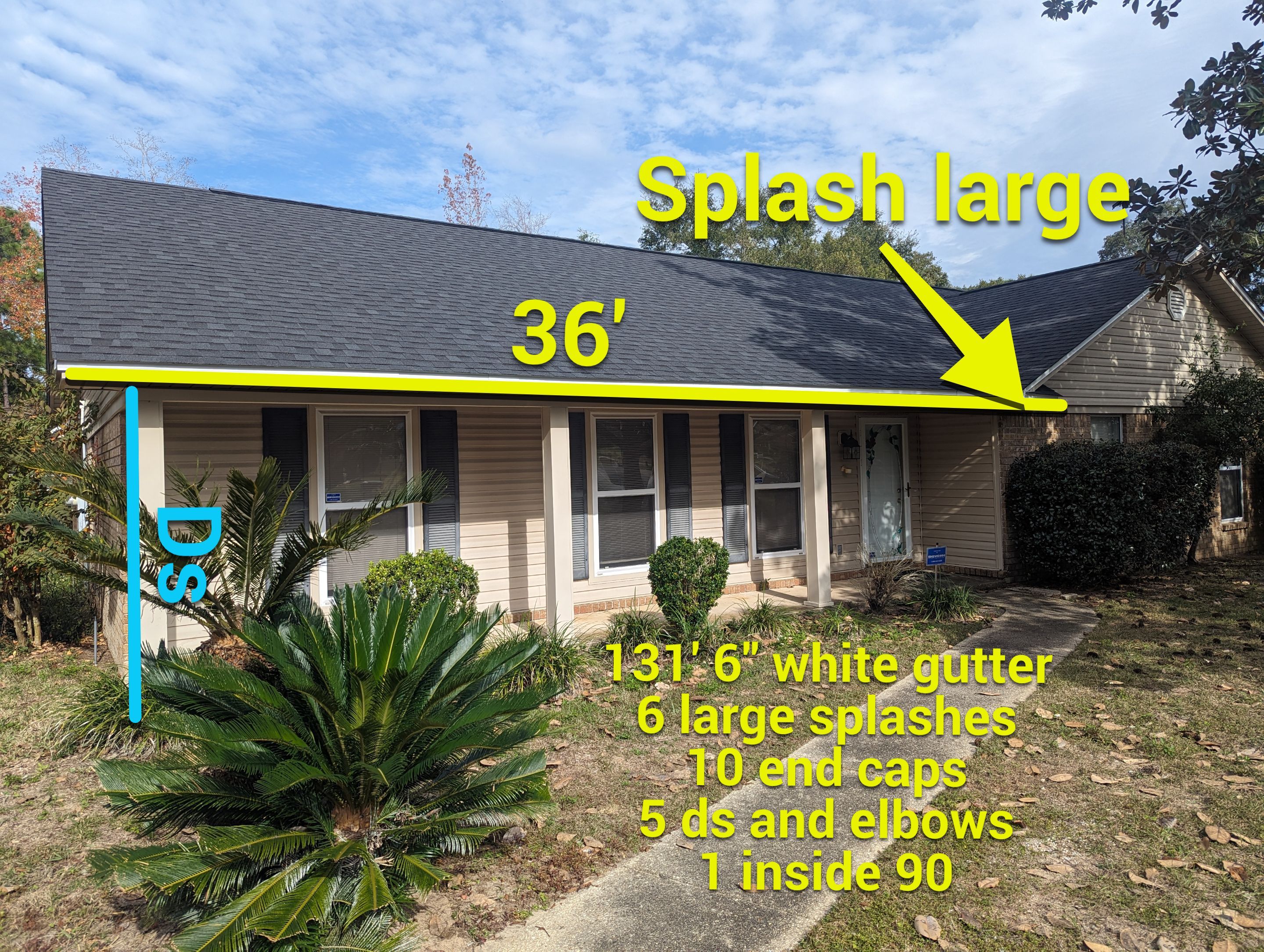 Splash Guard Gutters in Pensacola FL by Gutter Professors