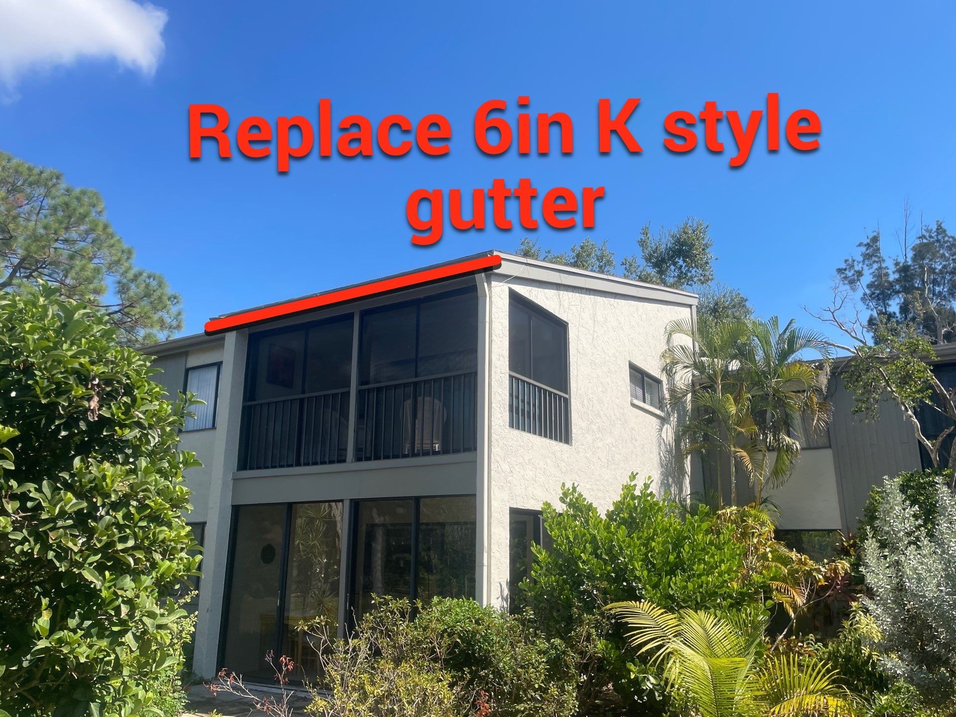 White Gutters Repair and Installation in Sarasota FL by Gutter Professors