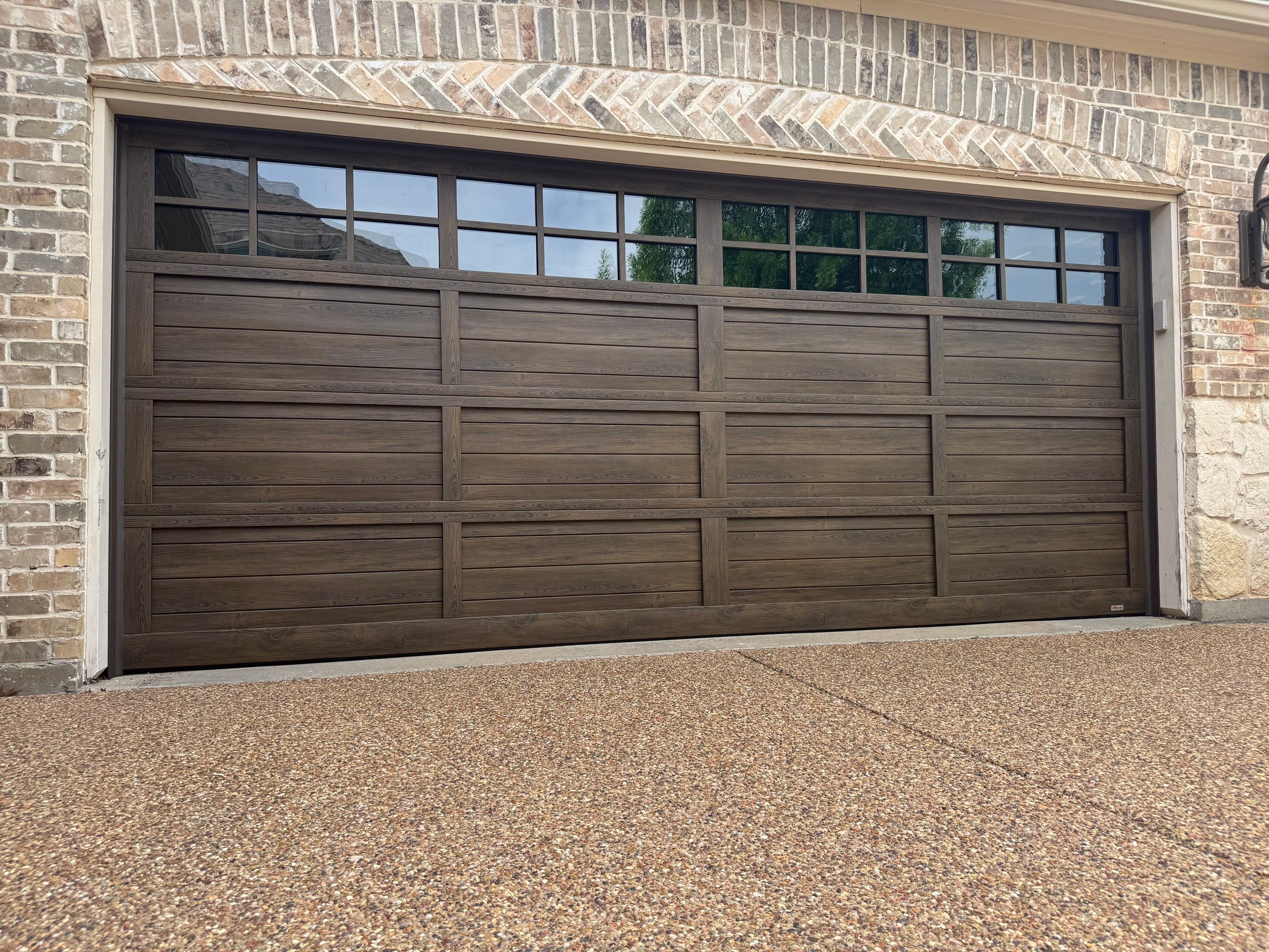 Martin Wood-Grain Garage Door Installation in Flower Mound by Meadows Garage Doors