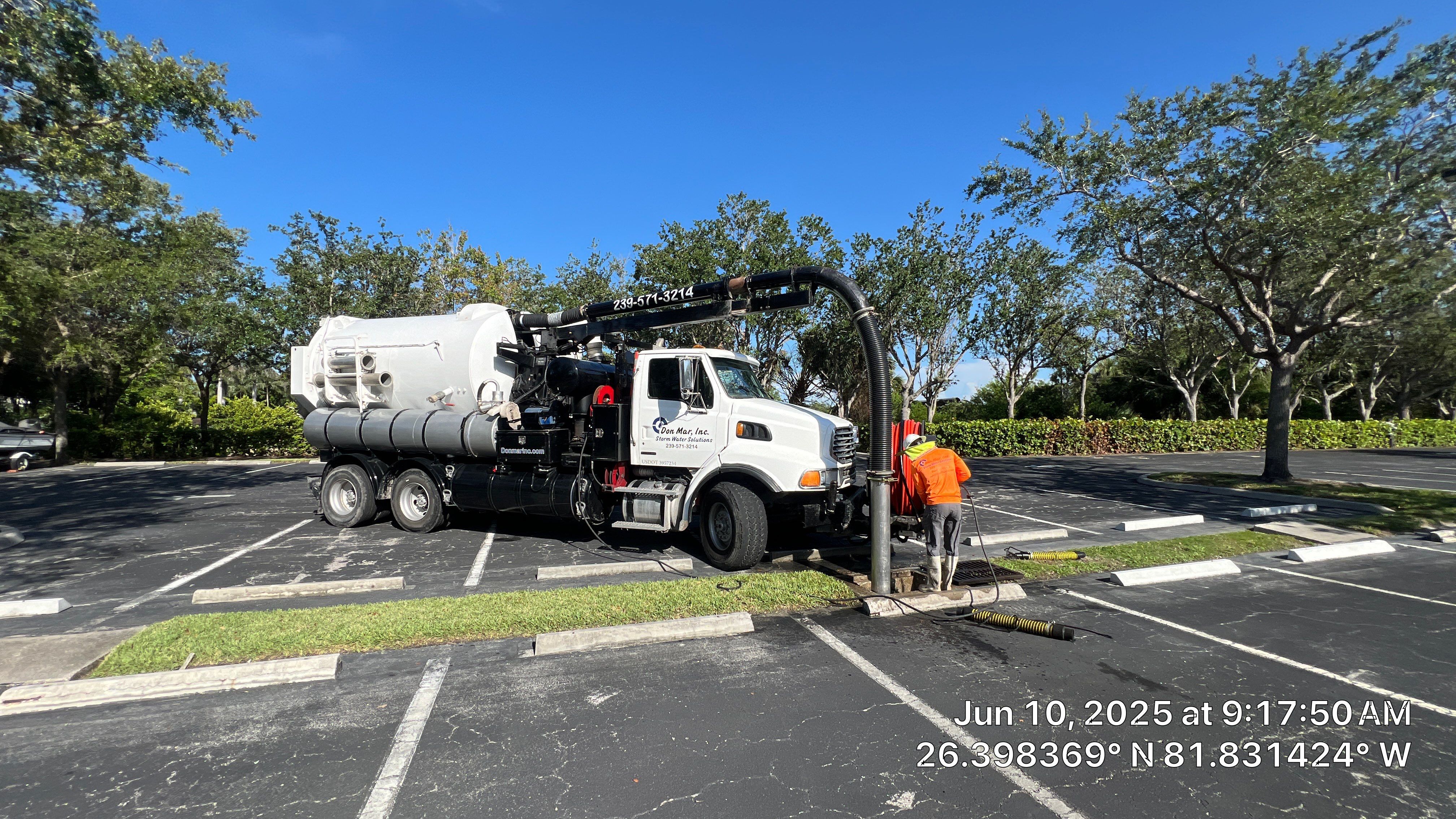 Pelican Landing Beach Parking Lot Stormwater System Maintenance by Don Mar, Inc. Storm Water Solutions