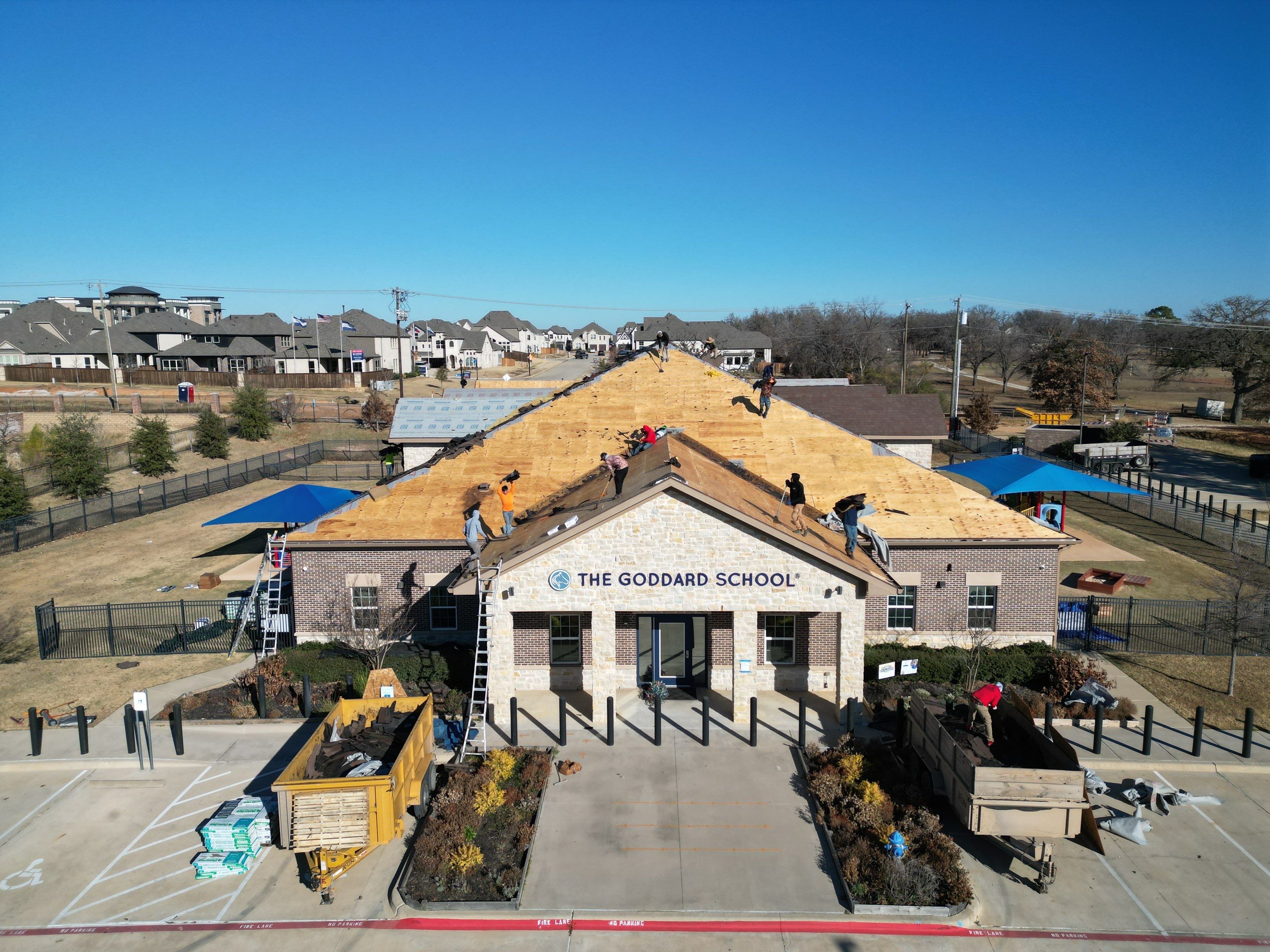 Goddard School Roof Replacement by First Out Roofing 