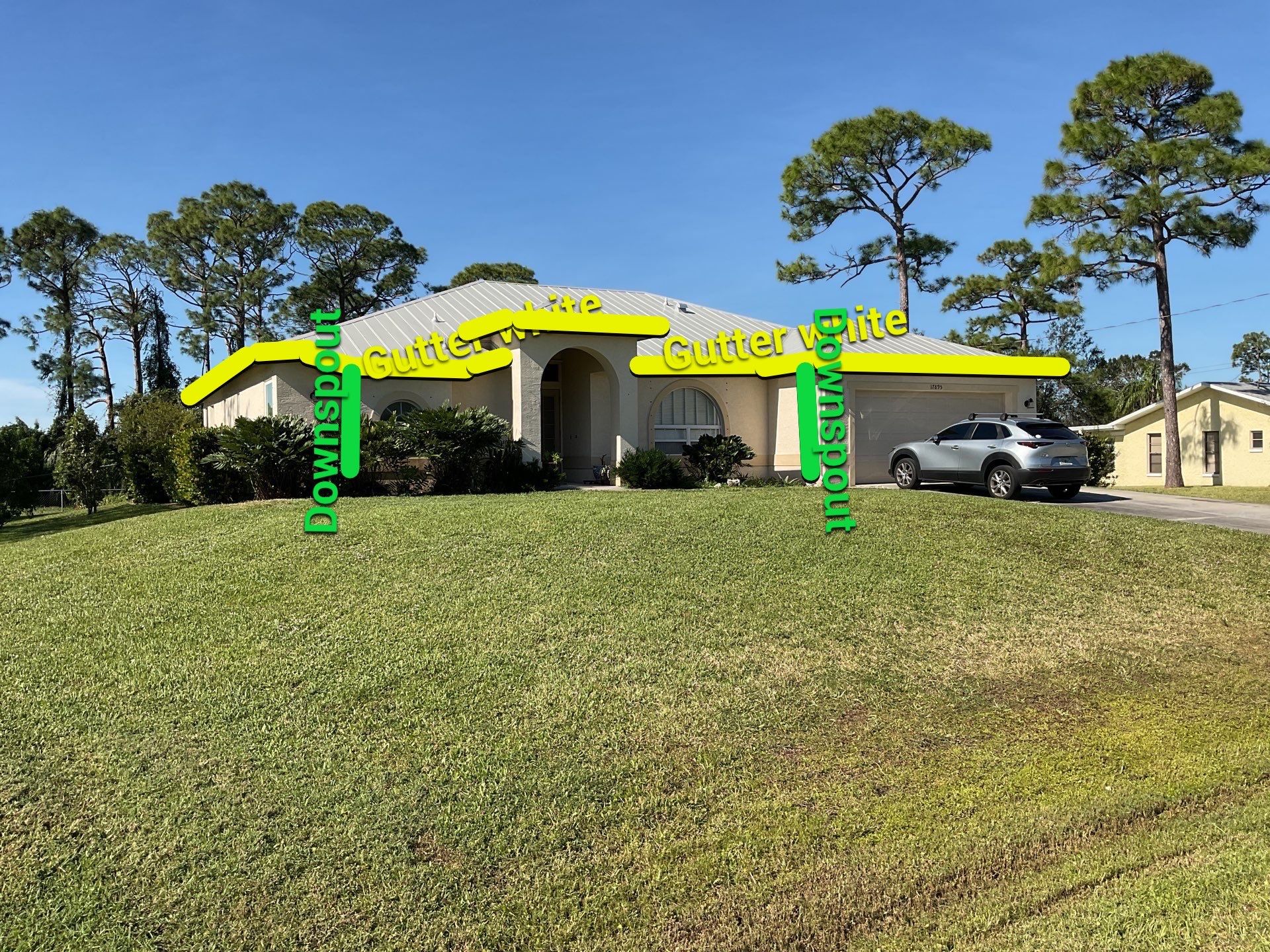 White K-Style Gutters for Modern Homes in North Fort Myers FL by Gutter Professors