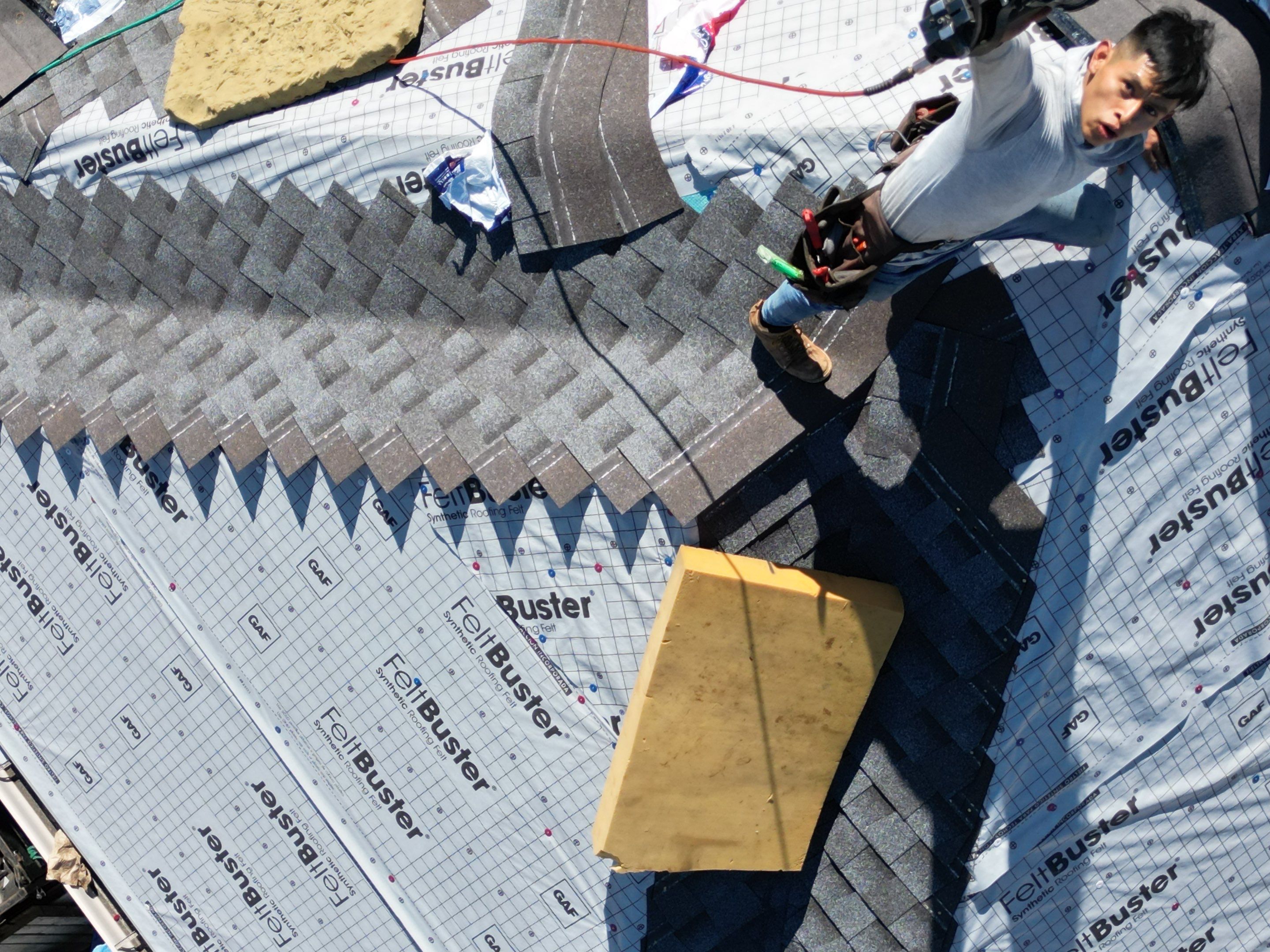 Residential Roofing Installation using GAF HDZ by V General Contractors 
