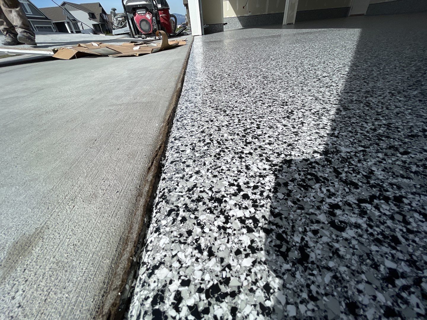 Garage Transformation using Domino by Croc Coatings, LLC