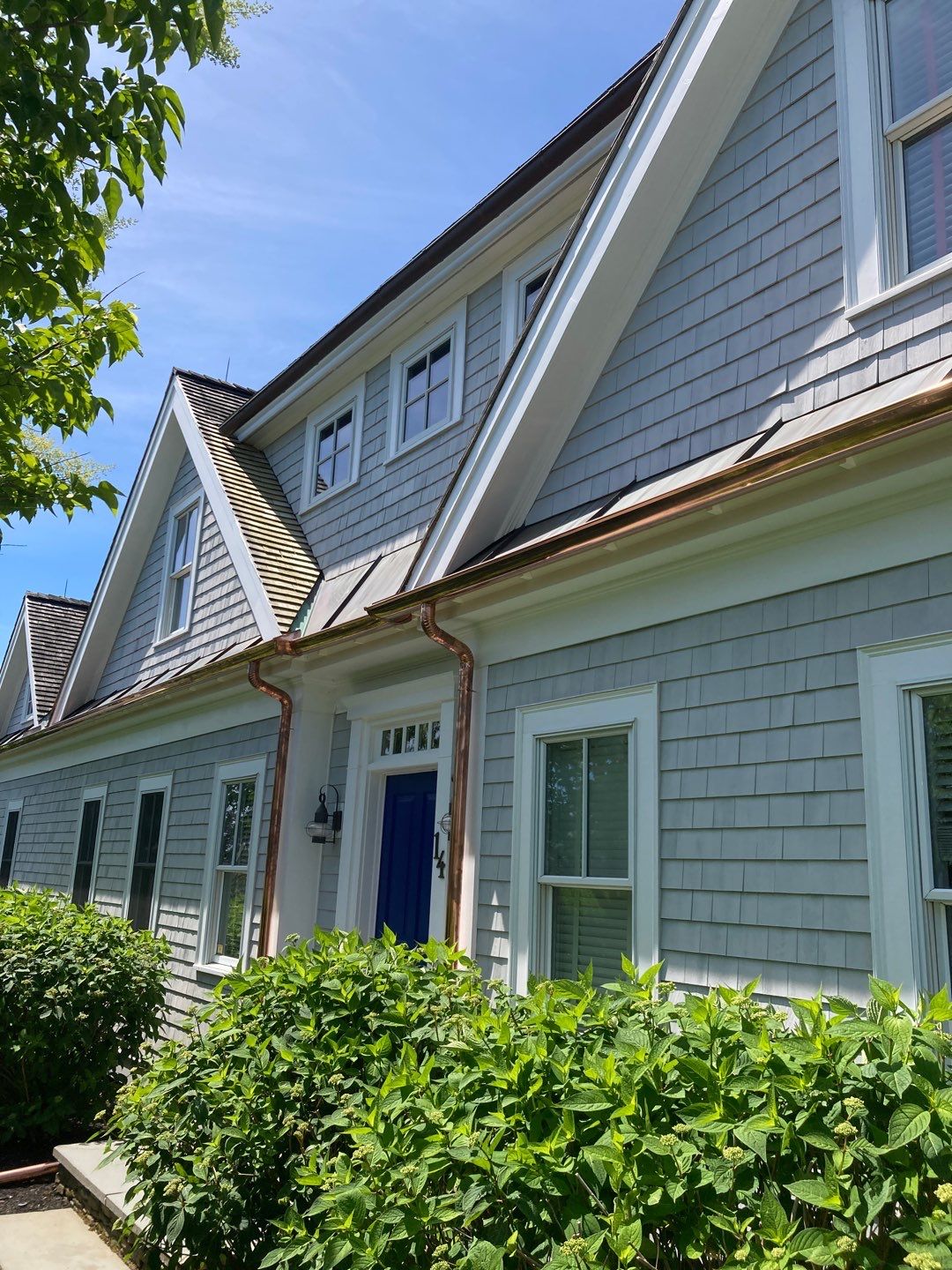 Buzzard's Bay Gutter Installation using 6" Half Round Copper Gutter by Gutter Pro Enterprises