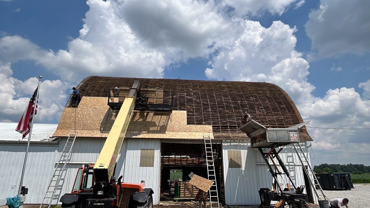 Barn Roofing Installation using GAF Timberline HDZ Charcoal by Nitro Roofing and Construction