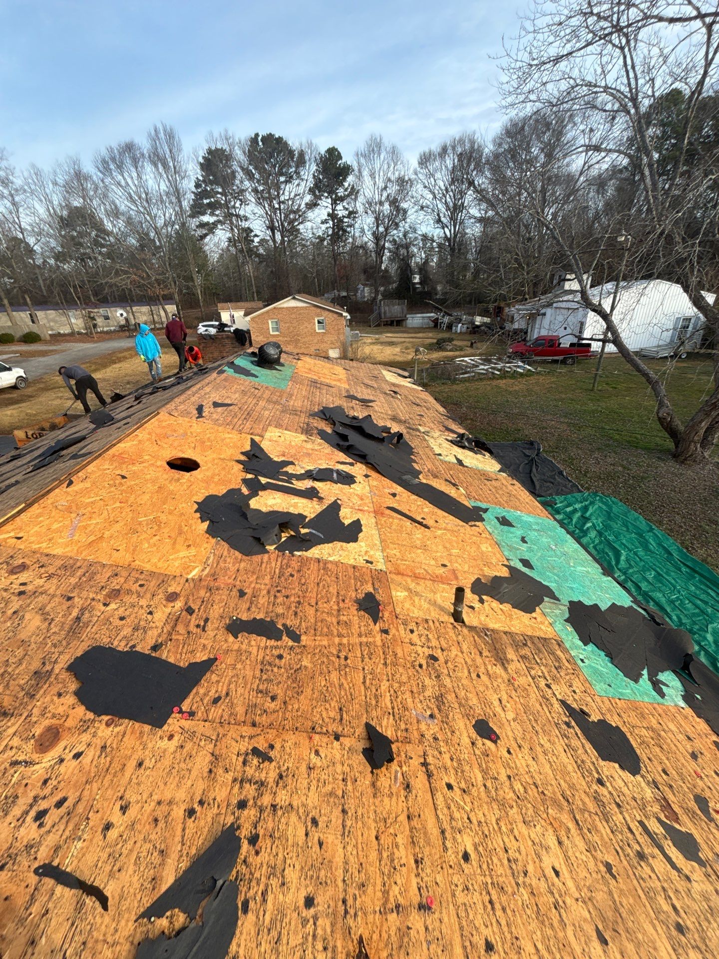 CertainTeed Landmark Moire Black Architectural Shingles on Inman SC Brick Ranch Home by Roofers LLC