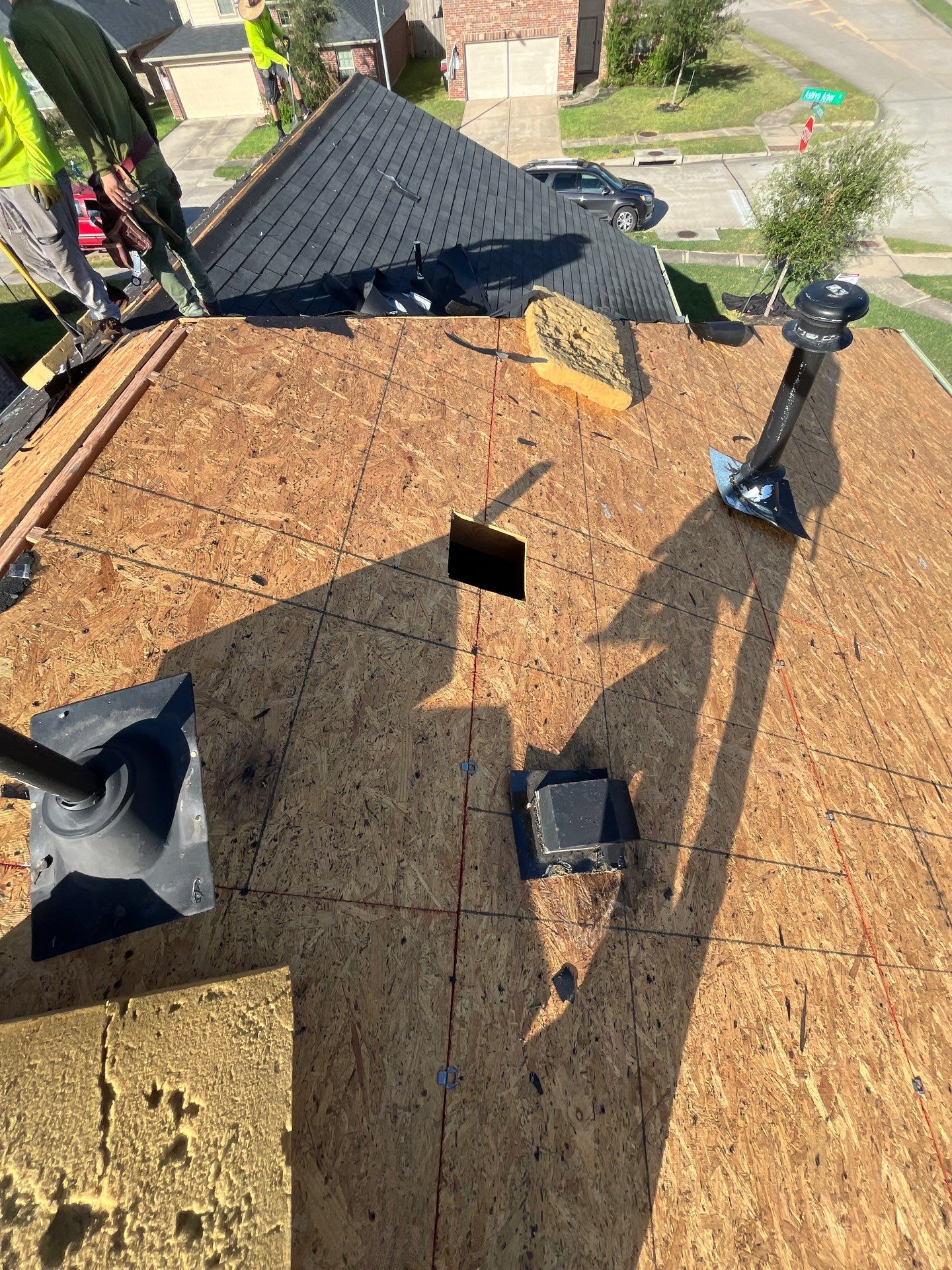 Reroof after Hurricane Beryl by Berry Good Roofing 